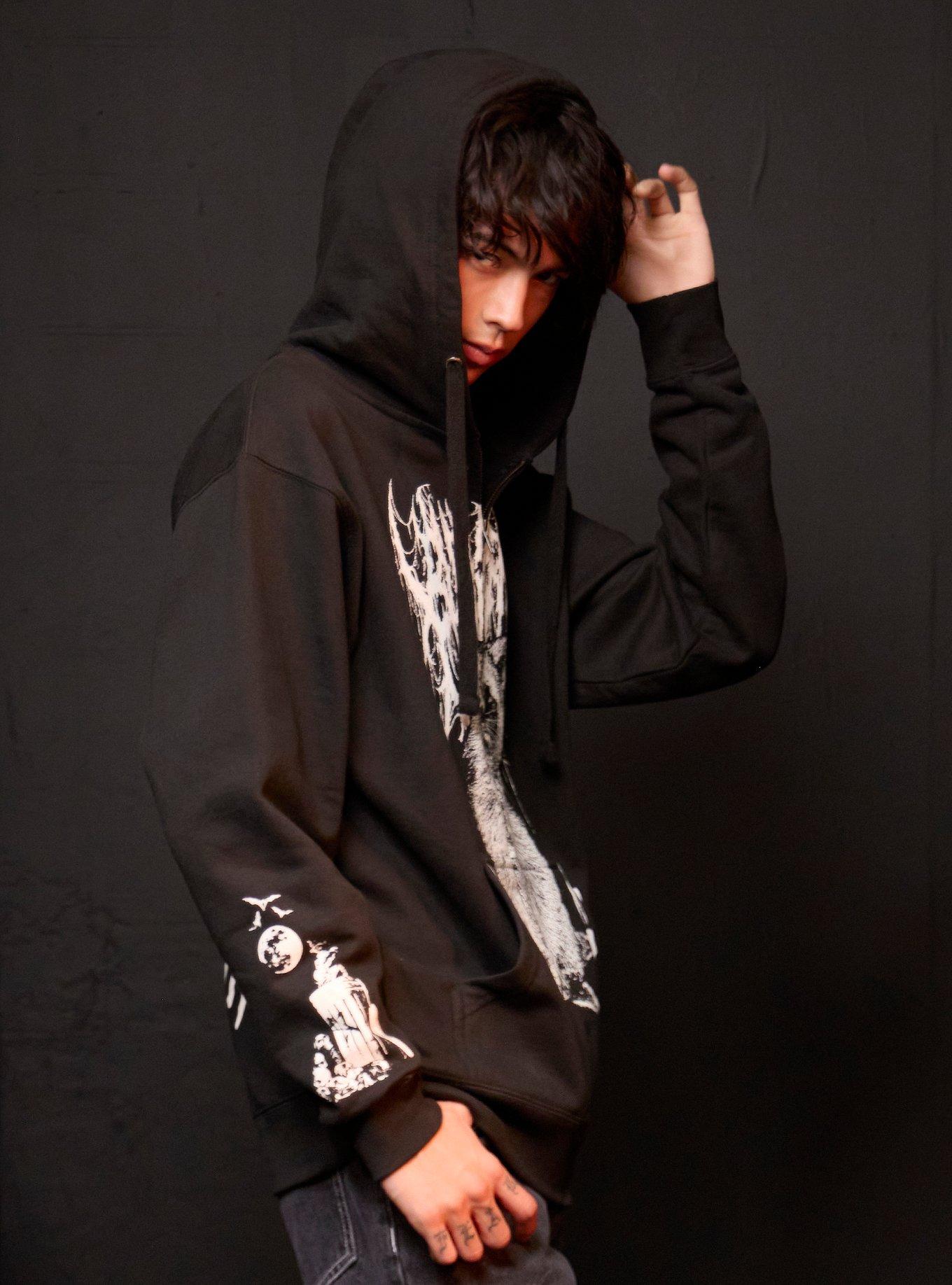 BlackCraft Metal Raccoon Hoodie, BLACK, alternate