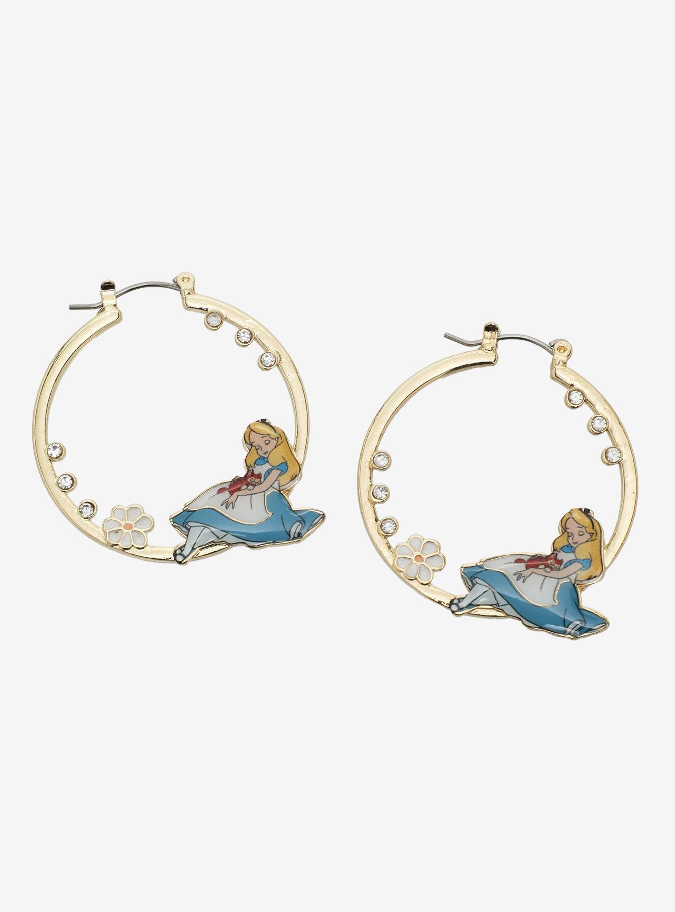 Disney Alice In Wonderland Alice Sleeping Hoop Earrings, , alternate