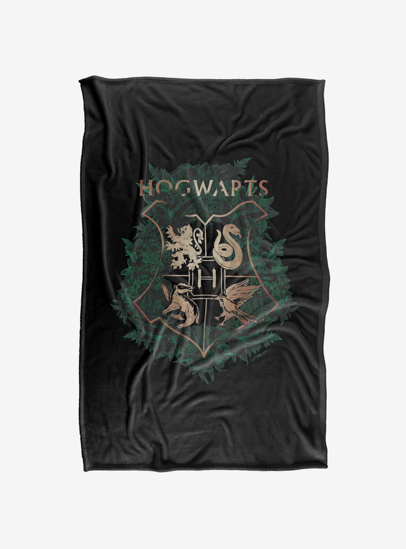 Harry Potter Hogwarts Floral Crest 36x58" Throw Blanket, , hi-res