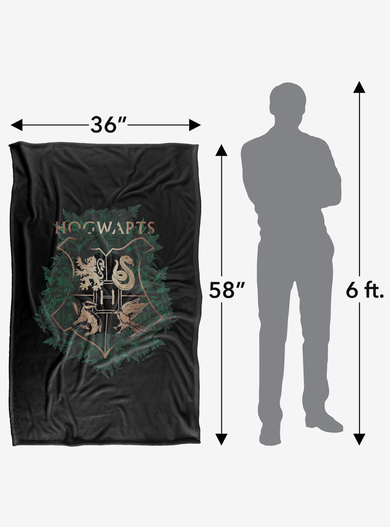 Harry Potter Hogwarts Floral Crest 36x58" Throw Blanket, , alternate