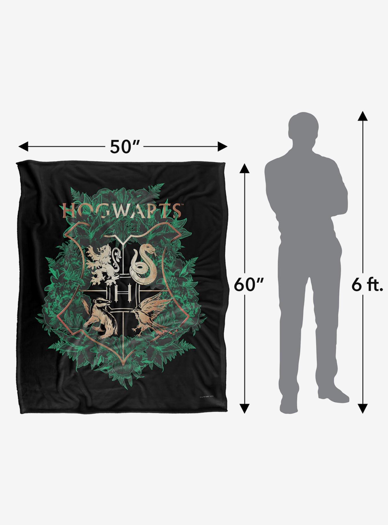 Harry Potter Hogwarts Floral Crest 50x60" Throw Blanket, , alternate