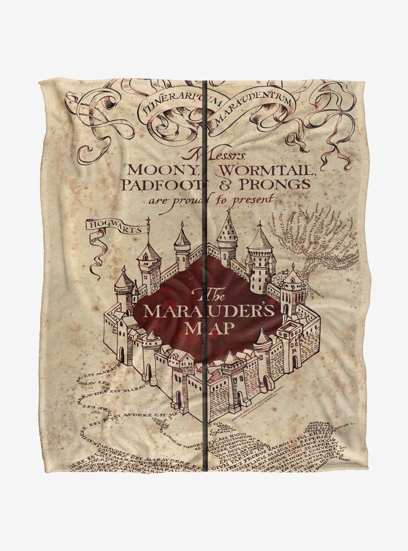Harry Potter Marauder's Map 50x60" Throw Blanket, , alternate