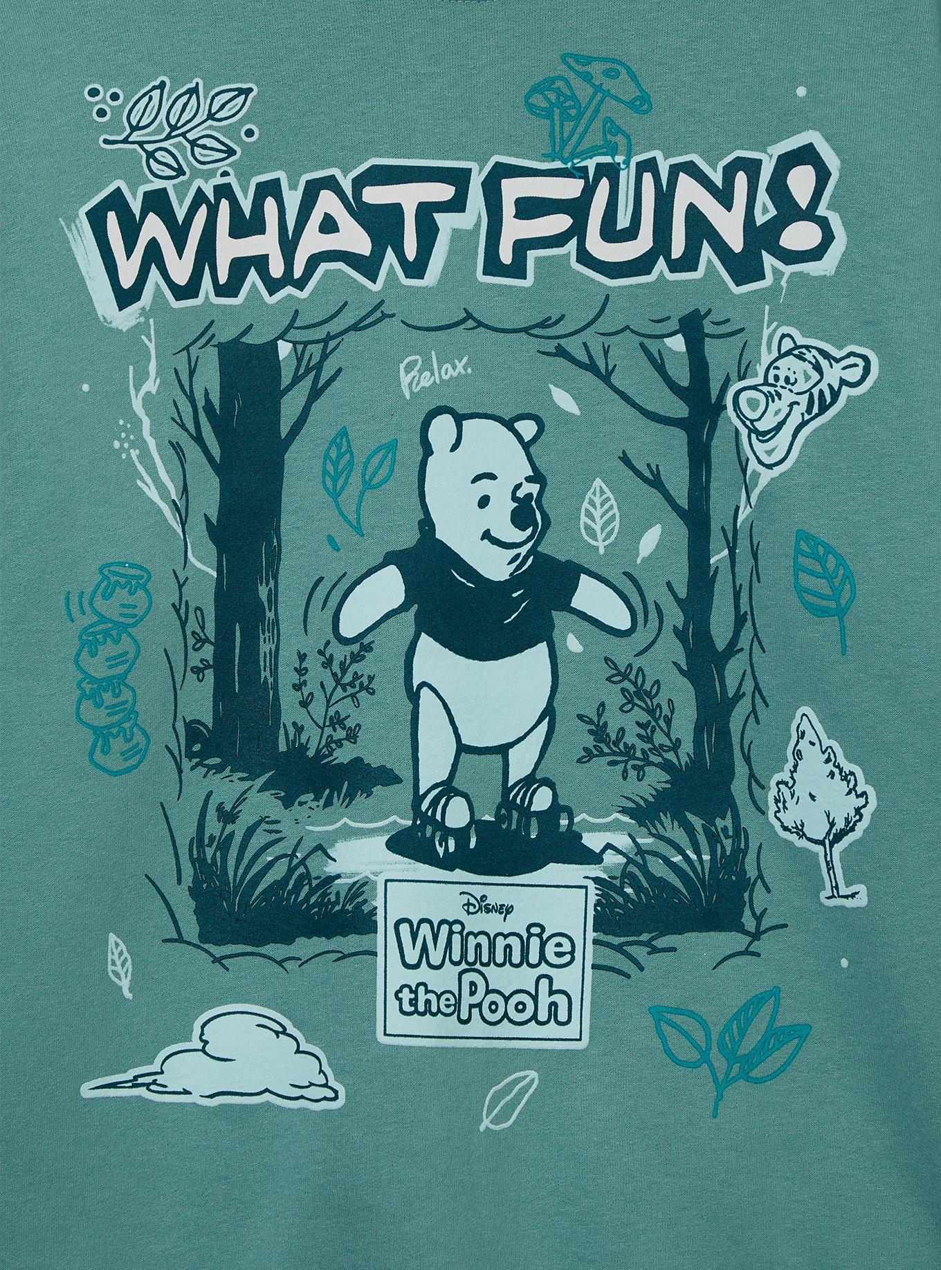 Disney Winnie the Pooh Tonal Doodle Icons Women's Crewneck, AQUA, alternate