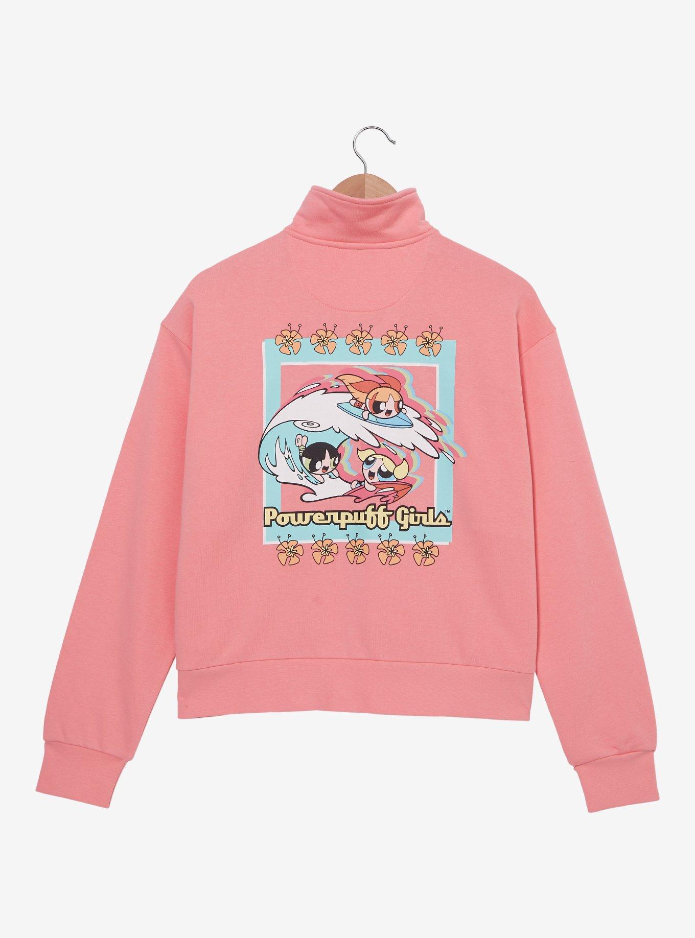 The Powerpuff Girls Surf Heroes Women's Quarter Zip Crewneck - BoxLunch Exclusive, , hi-res