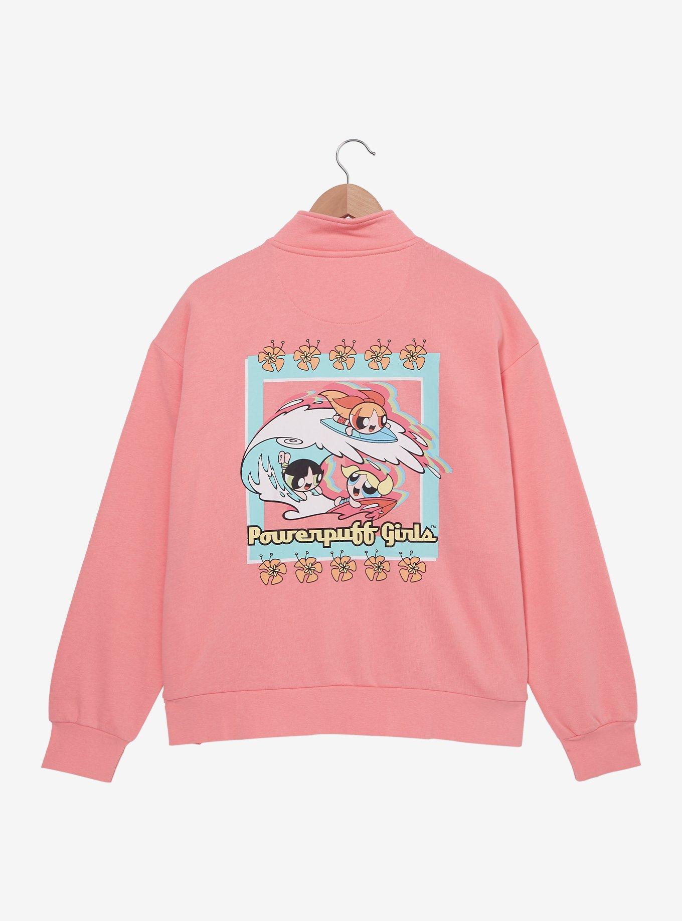 The Powerpuff Girls Surf Heroes Women's Plus Size Quarter Zip Crewneck - BoxLunch Exclusive, , hi-res