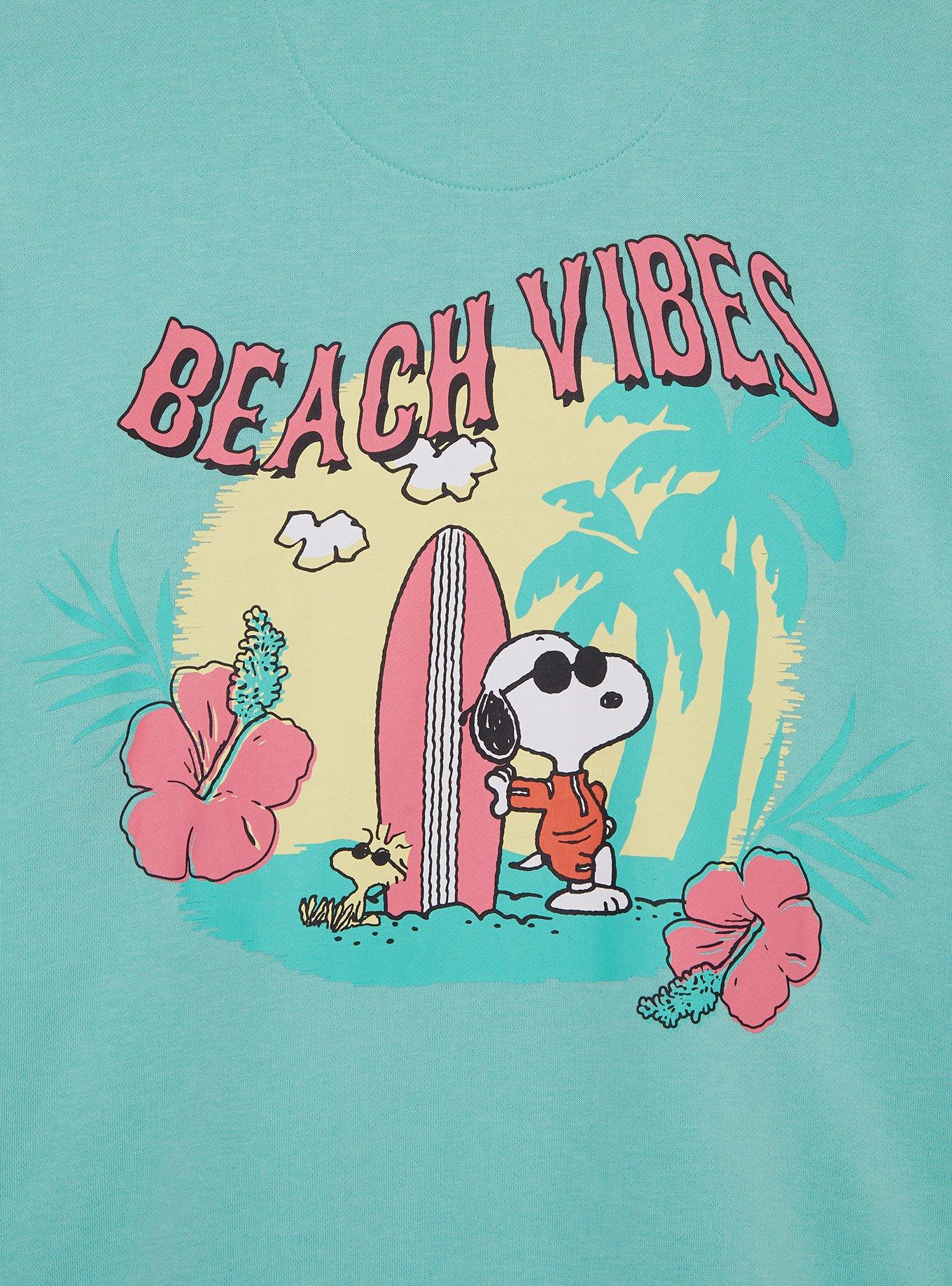 Peanuts Snoopy Joe Cool Surfing Women's Plus Quarter Zip Crewneck - BoxLunch Exclusive