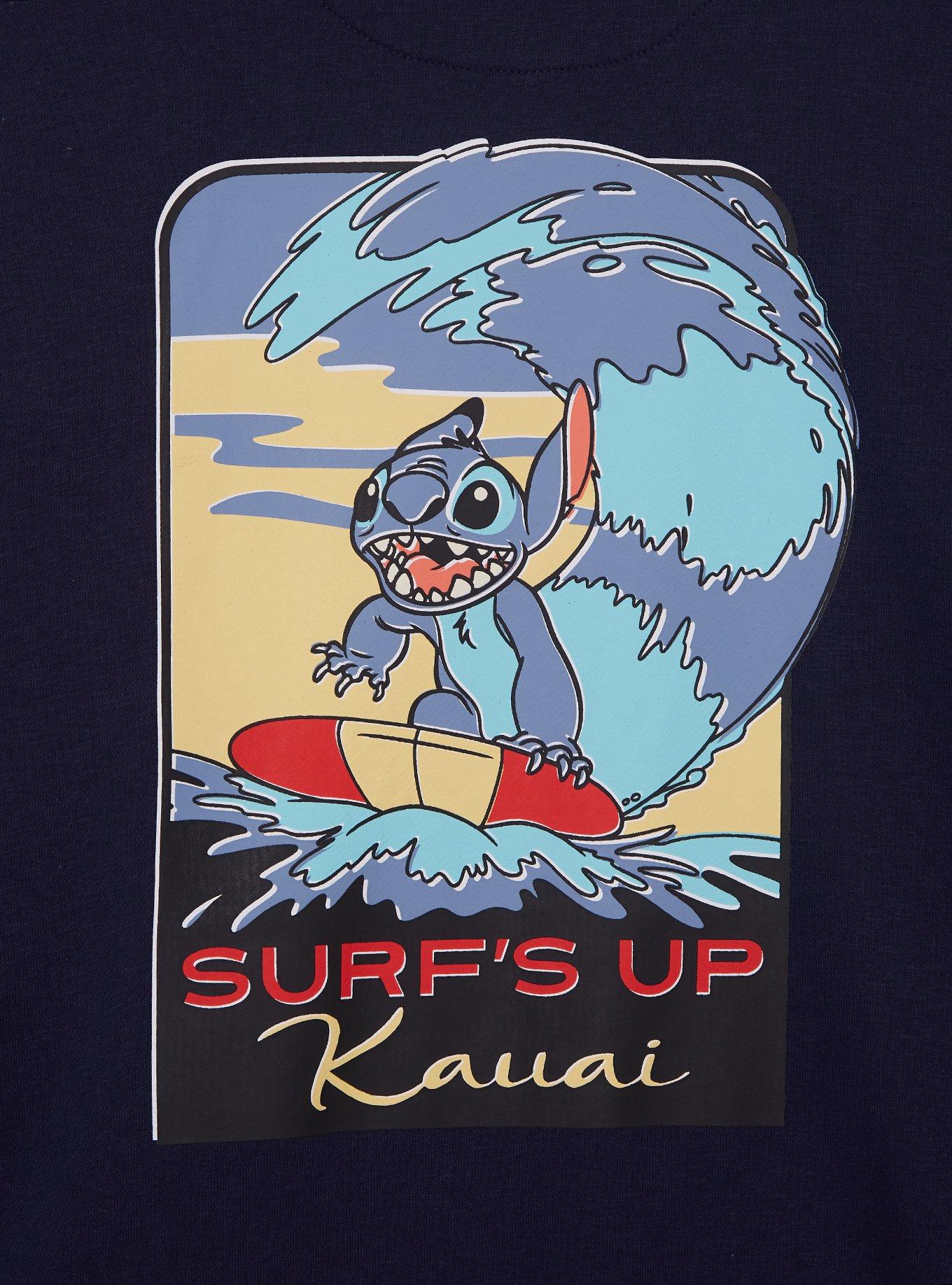 Disney Lilo & Stitch Ohana Surf's Up Women's Plus Size Quarter Zip Sweatshirt &mdash; BoxLunch Exclusive, NAVY, alternate