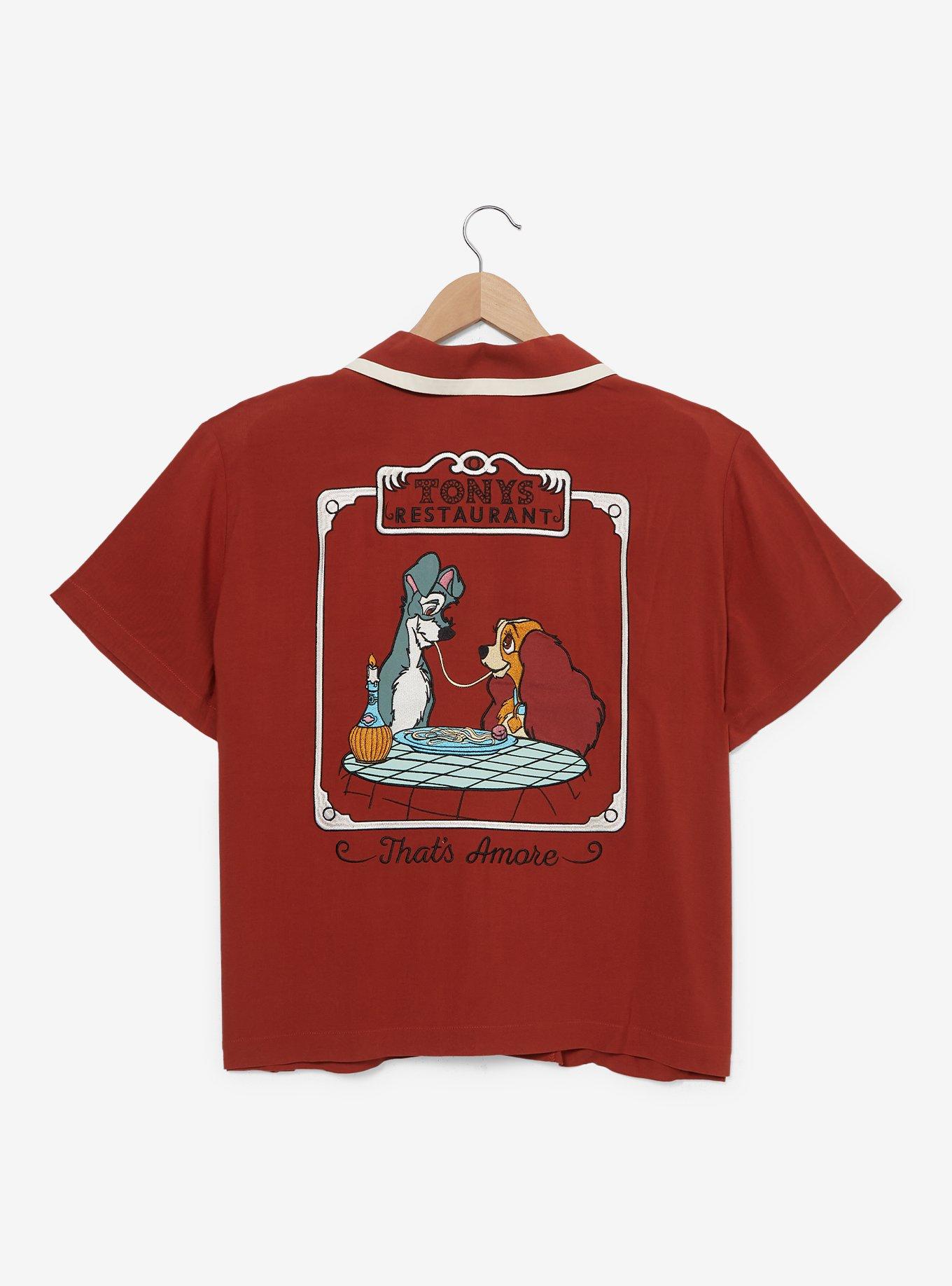 Disney Lady and the Tramp Tony's Restaurant Women's Plus Size Woven Button-Up — BoxLunch Exclusive, , hi-res