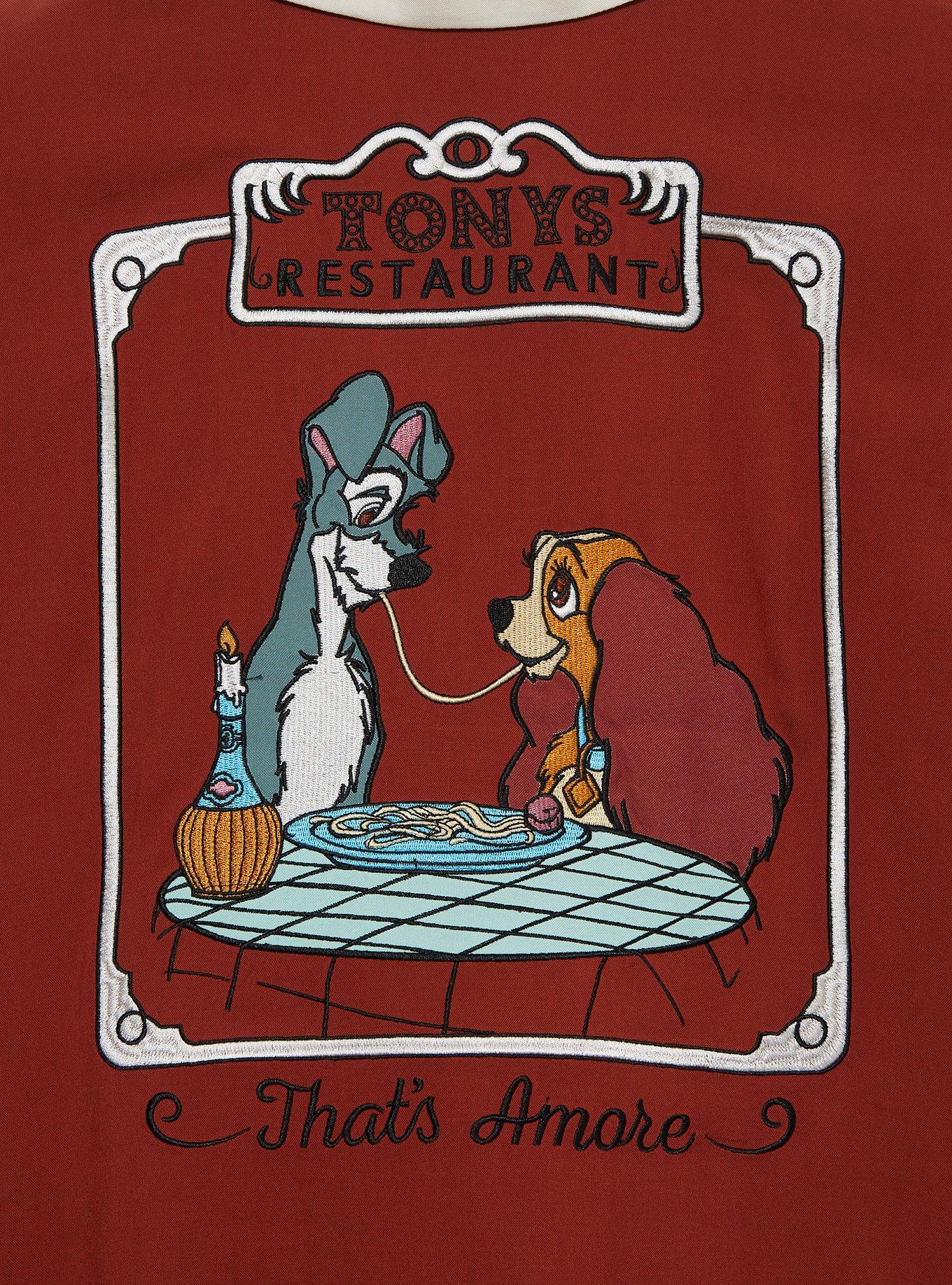 Disney Lady and the Tramp Tony's Restaurant Women's Plus Size Woven Button-Up — BoxLunch Exclusive, RED, alternate