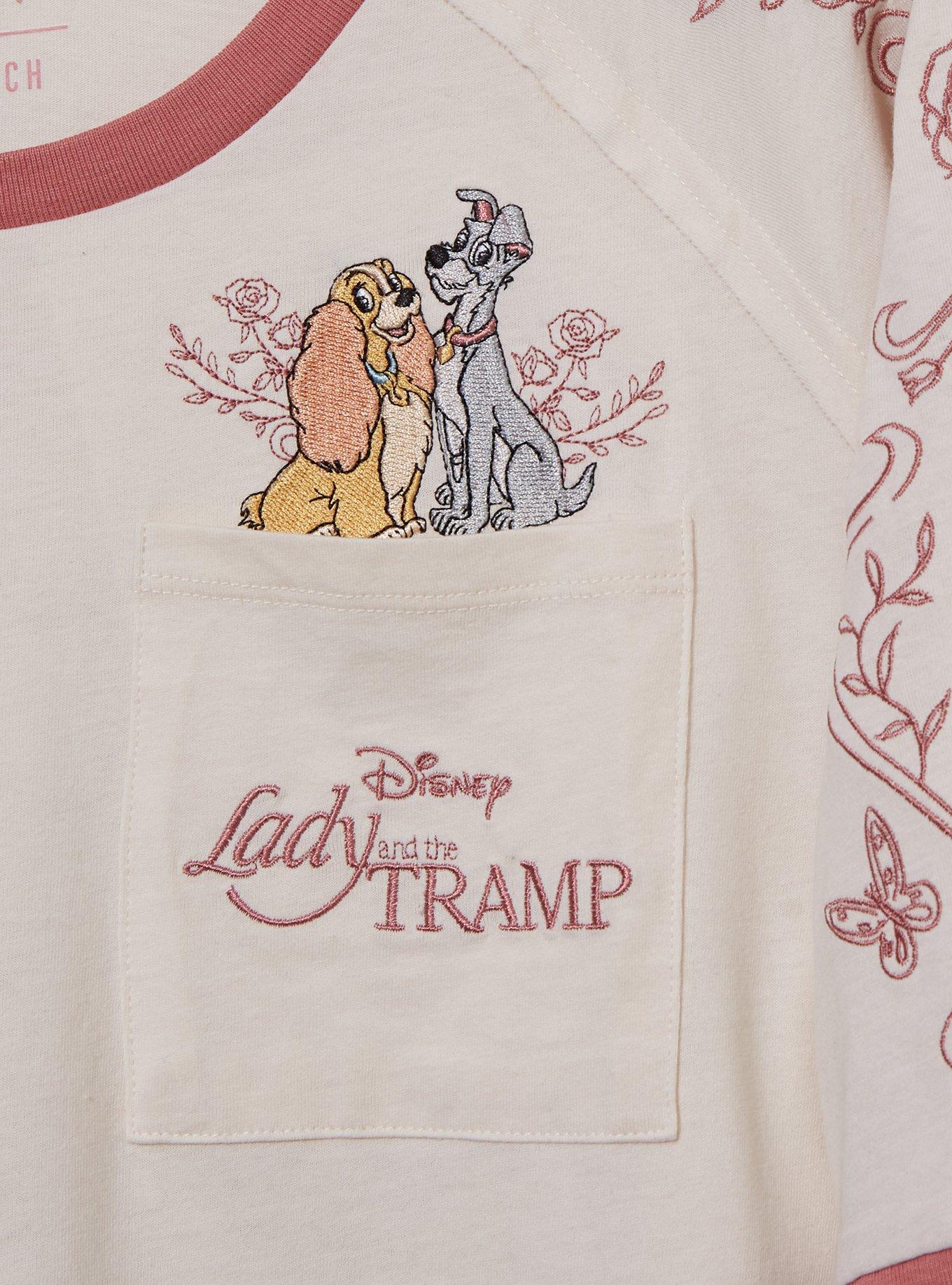Disney Lady and the Tramp Floral Women's T-Shirt — BoxLunch Exclusive, , alternate