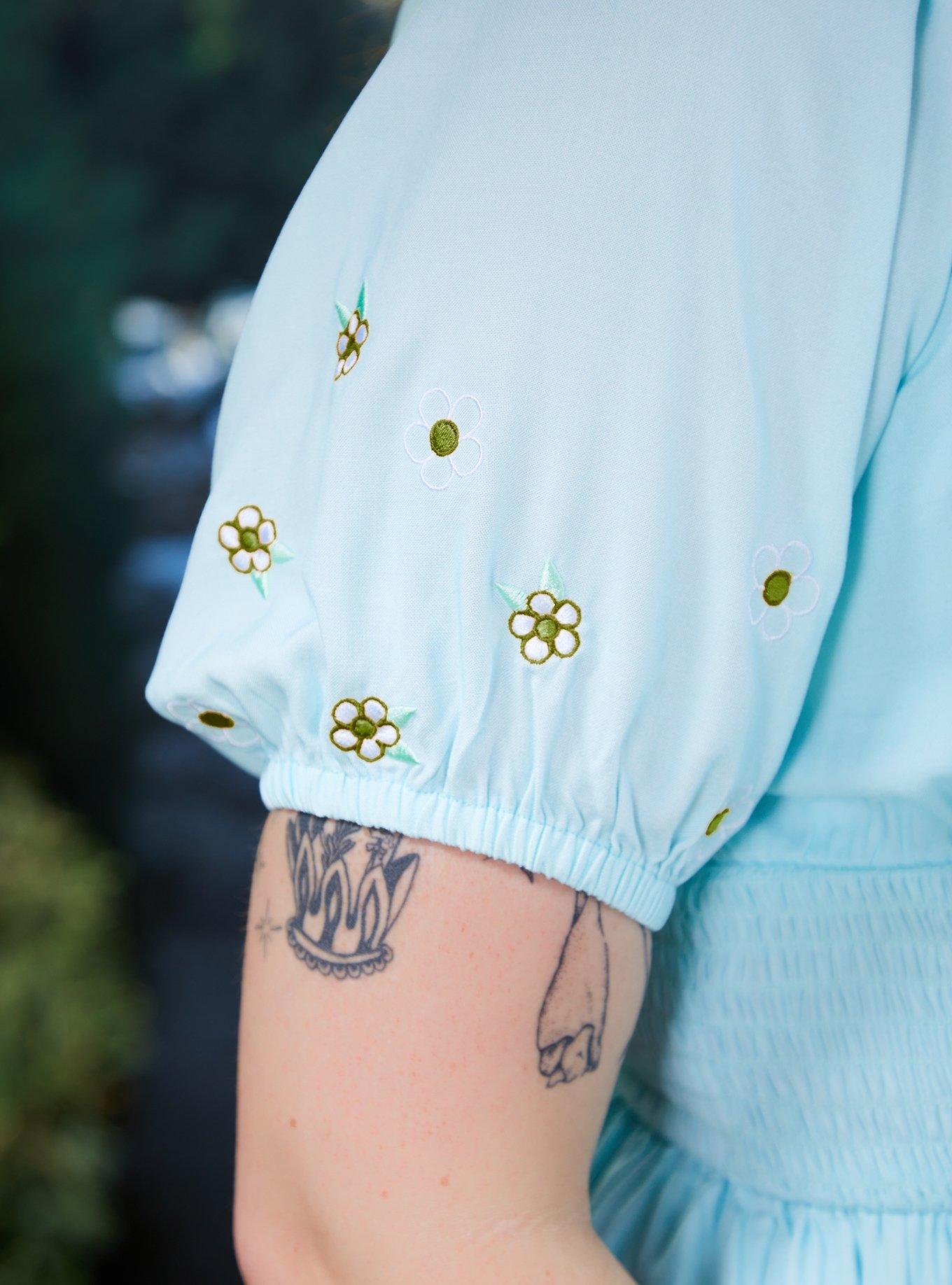 Adventure Time Characters Floral Plus Size Smock Dress - BoxLunch Exclusive, LIGHT BLUE, alternate