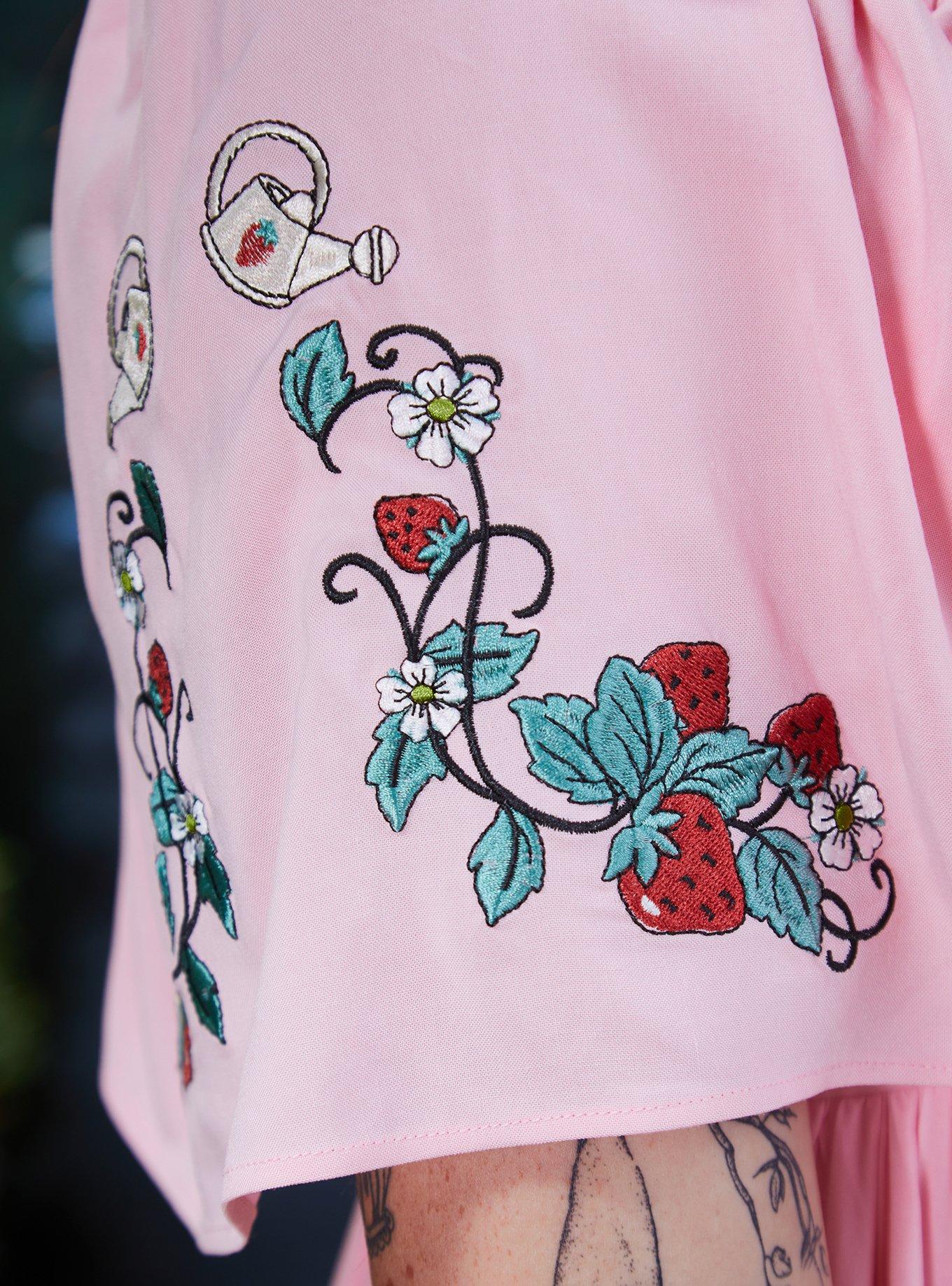 Strawberry Shortcake Embroidered Plus Midi Dress - BoxLunch Exclusive