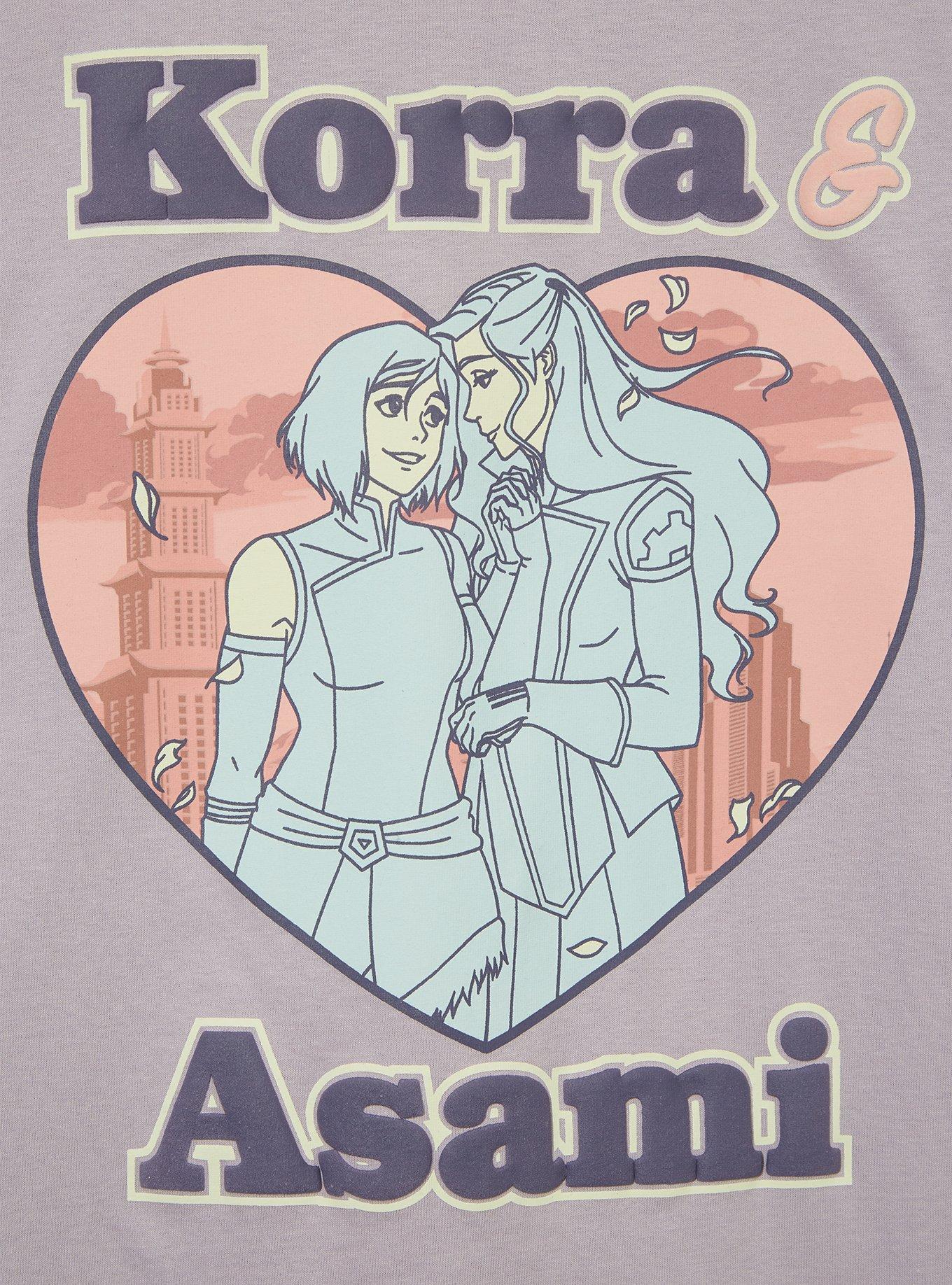 The Legend of Korra Asami & Korra Heart Women's T-Shirt, LILAC, alternate