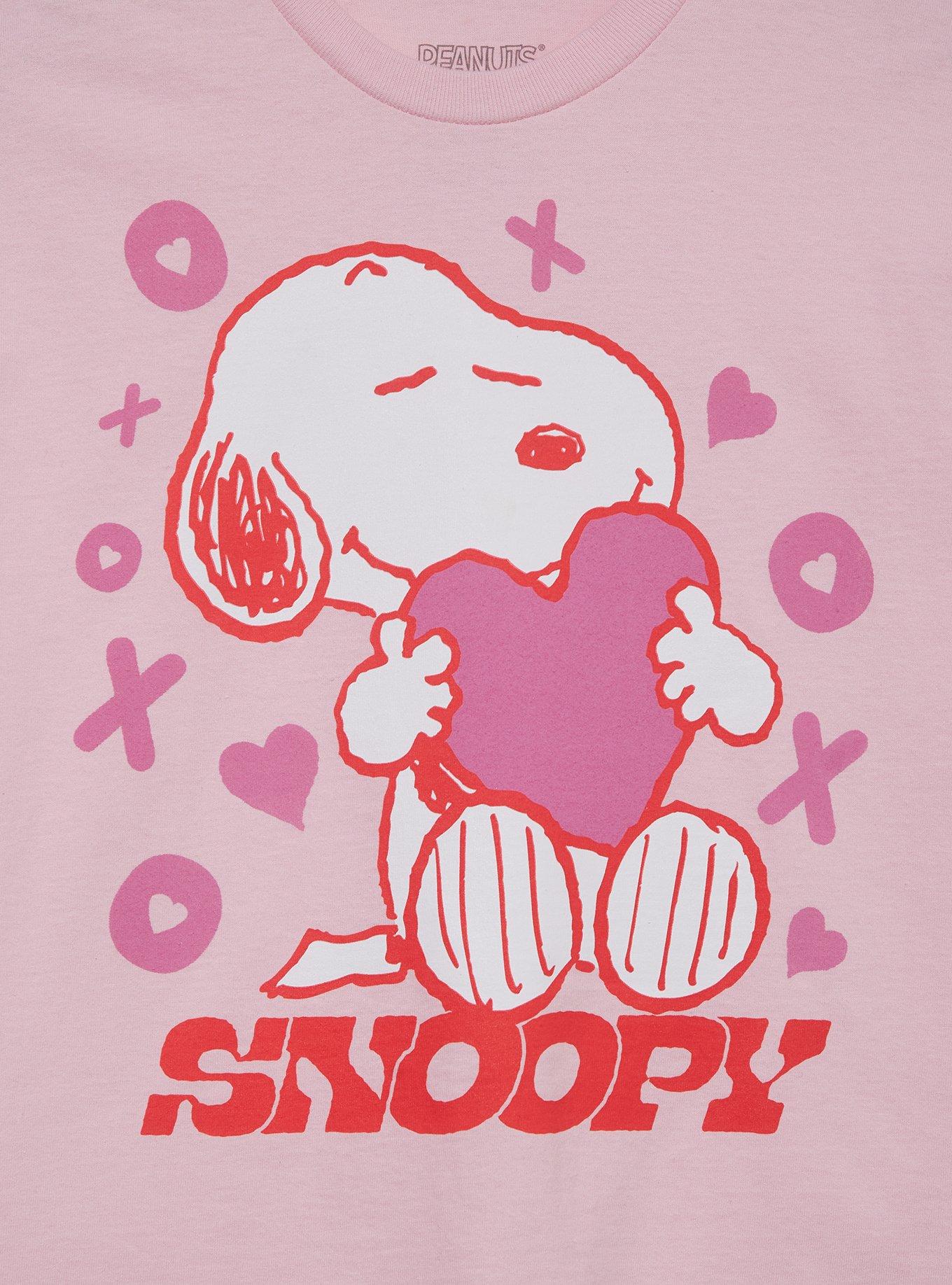 Peanuts Snoopy XO Heart Pink Women's T-Shirt, LIGHT PINK, alternate