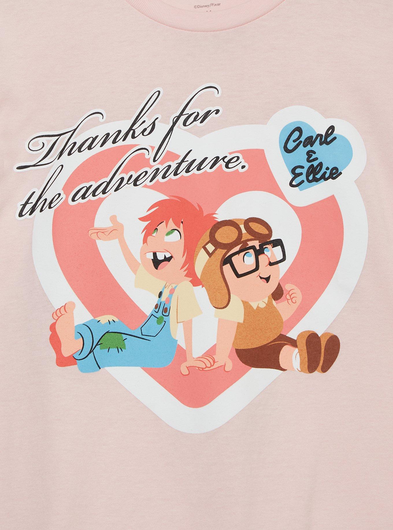 Disney Pixar Up Carl & Ellie Heart Women's Cropped T-Shirt, , hi-res