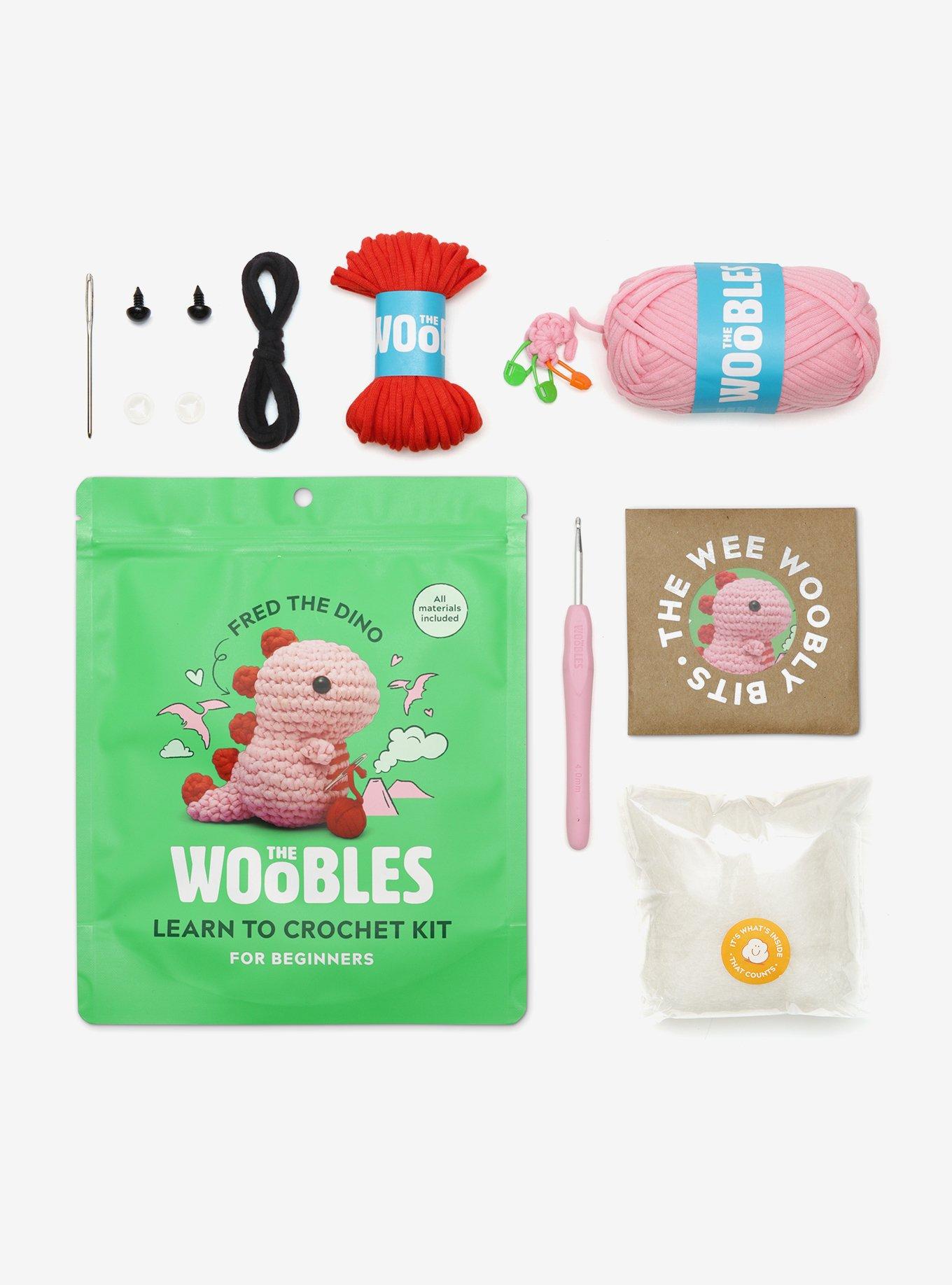 The Woobles Fred the Dinosaur Valentine's Day Crochet Kit, , hi-res