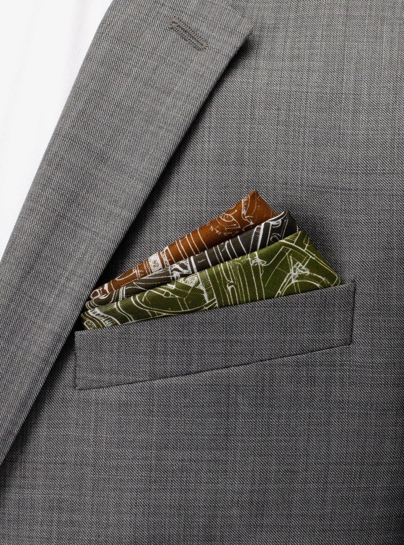 Antique Clock Gradient Silk Pocket Square, , hi-res