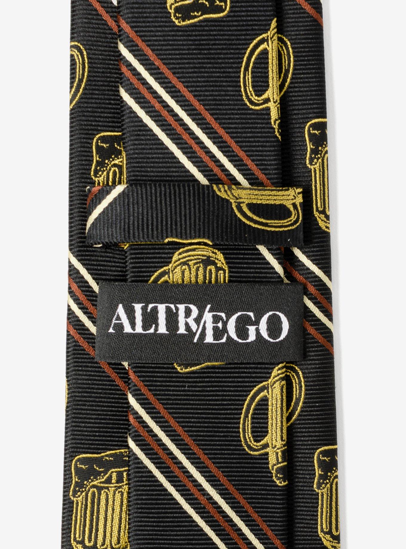 Beer Aficionado Black Striped Silk Blend Tie, , alternate