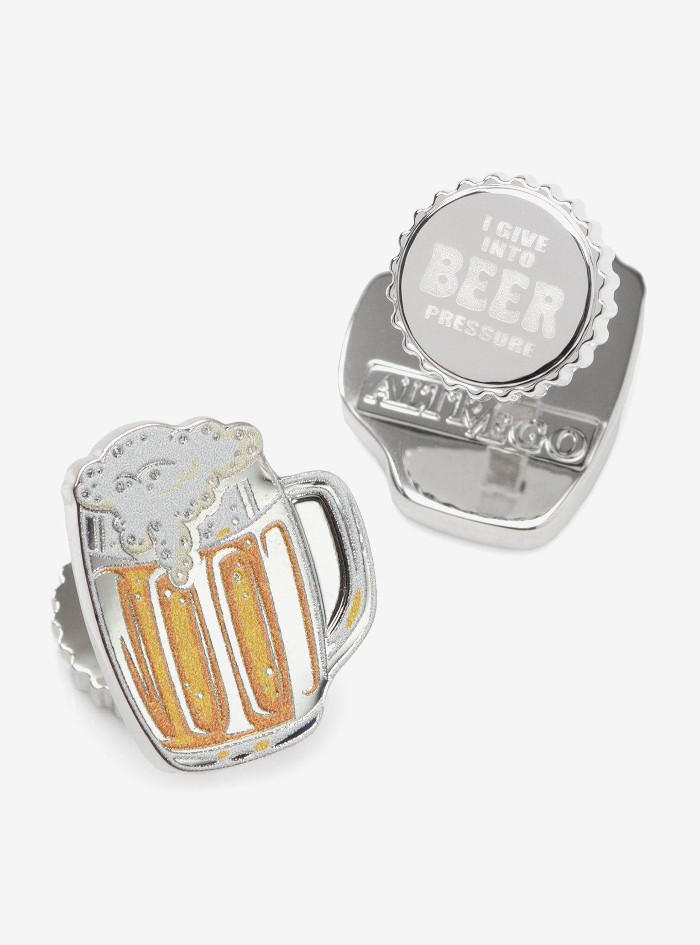 Beer Hidden Message Silver Cufflinks, , alternate