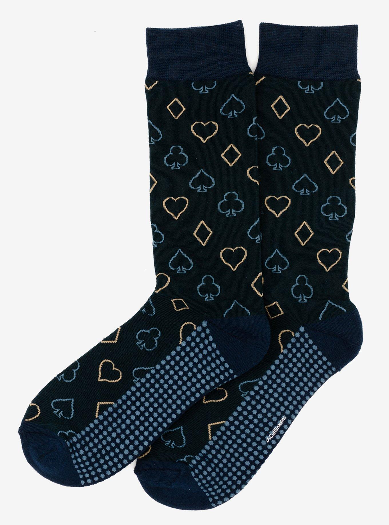 Card Suits Casino Blue Men's Socks, , hi-res