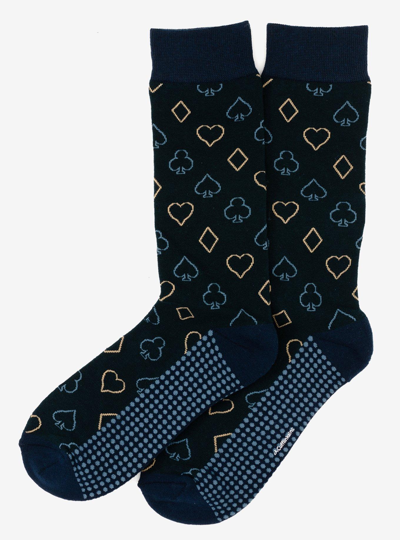 Card Suits Casino Blue Men's Socks, , alternate