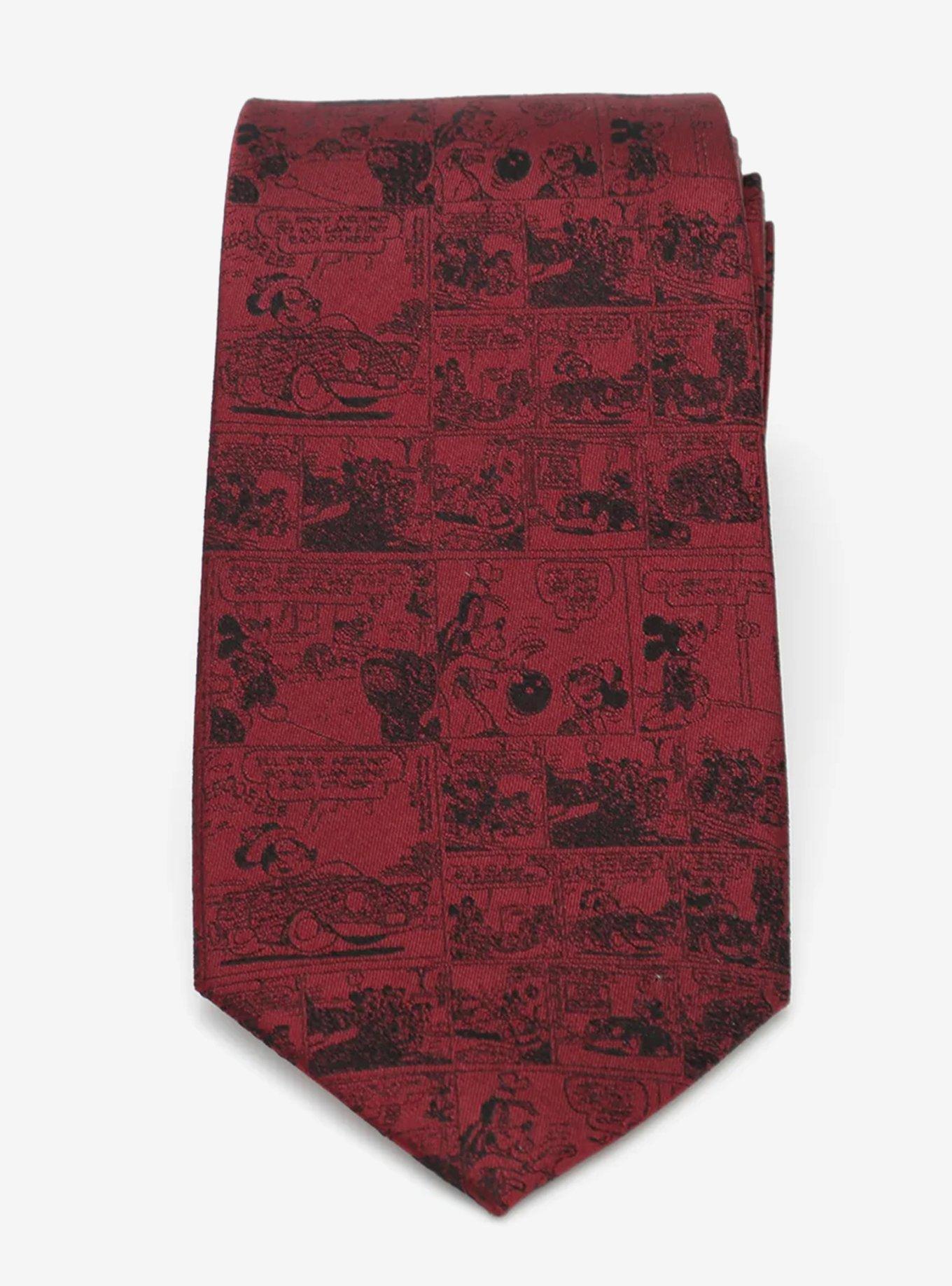 Disney Mickey Mouse Comic Red Silk Tie, , alternate