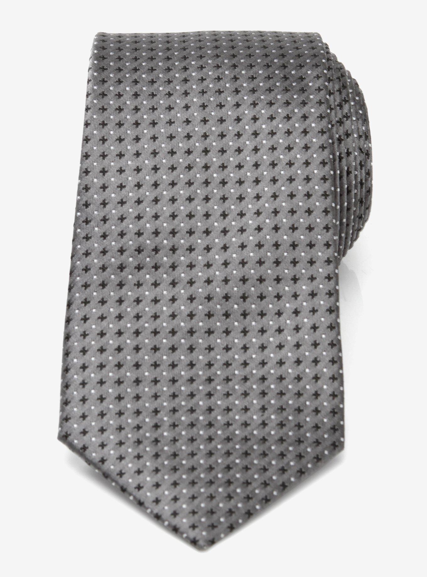 Gray Cross Dot Silk Tie, , alternate