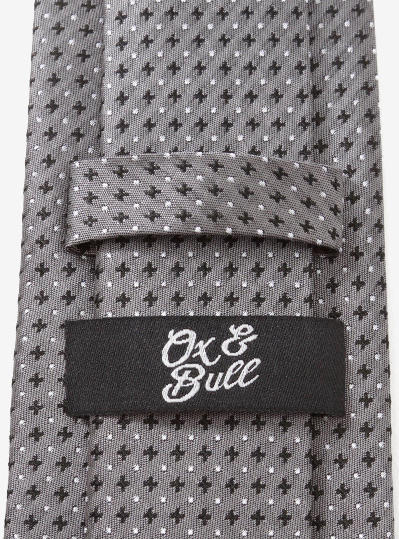 Gray Cross Dot Silk Tie, , alternate