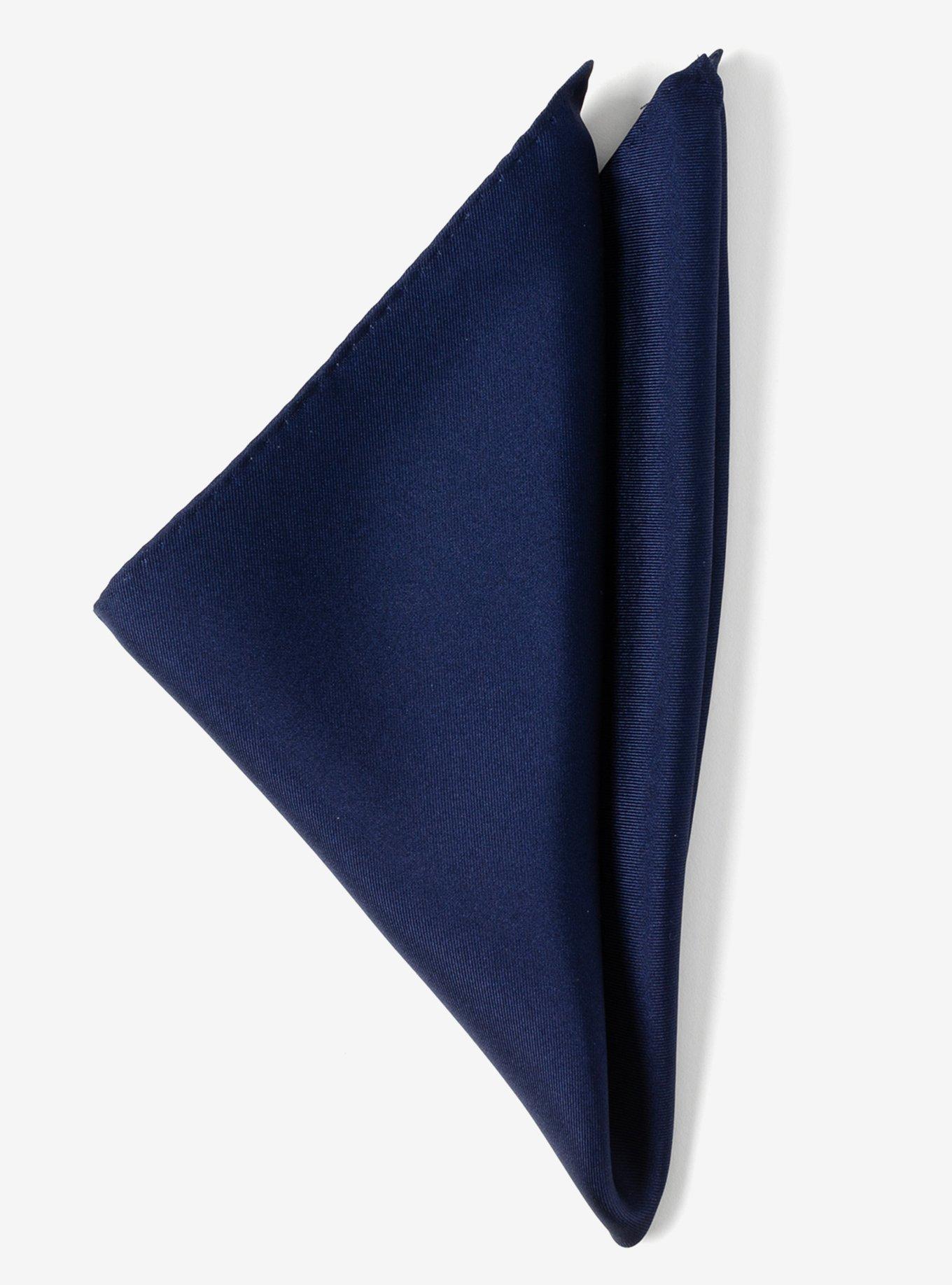 Navy Silk Pocket Square, , alternate