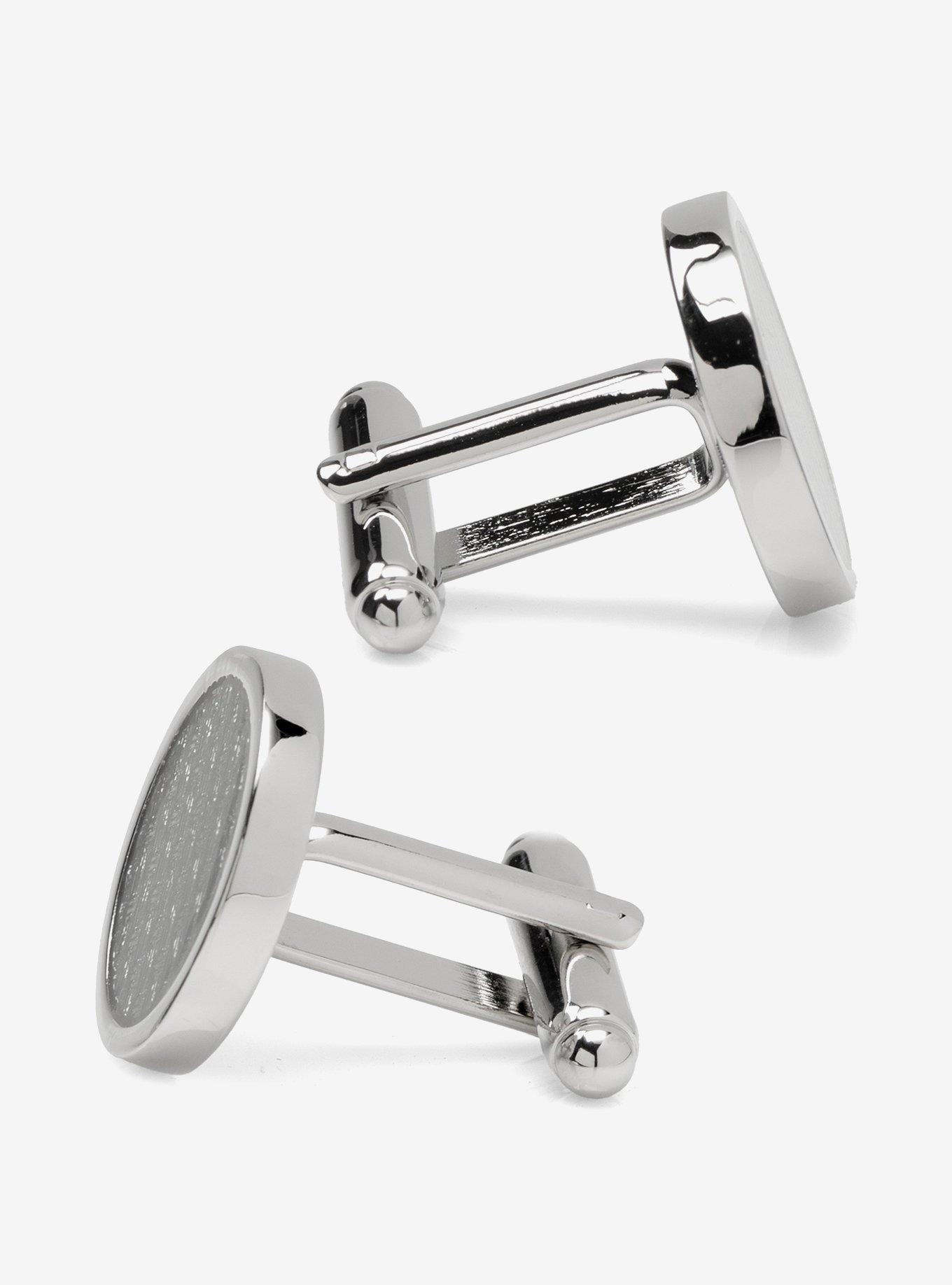 Woven Metal Black Cufflinks, , alternate