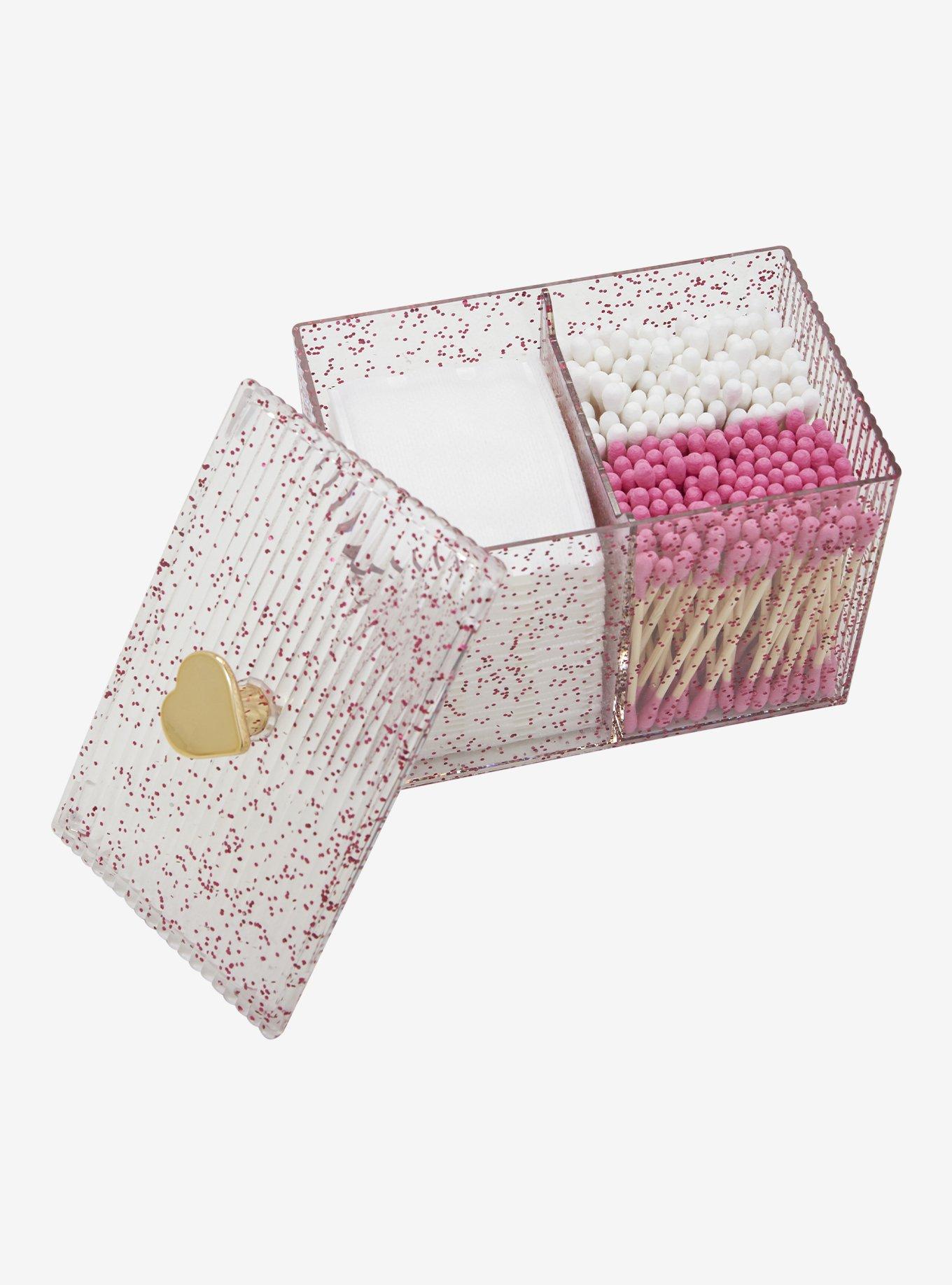 Pink Sparkle Cotton Swab & Cotton Pad Set, , alternate