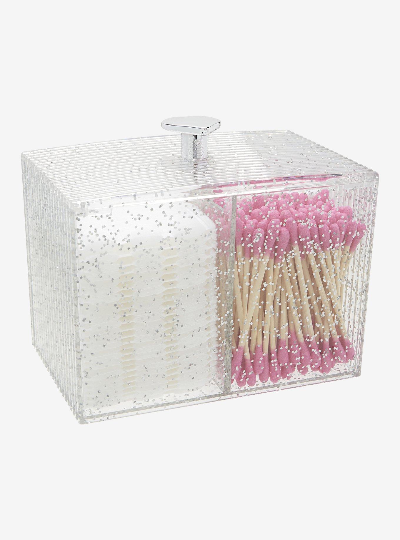 Silver Sparkle Cotton Swab & Cotton Pad Set, , hi-res