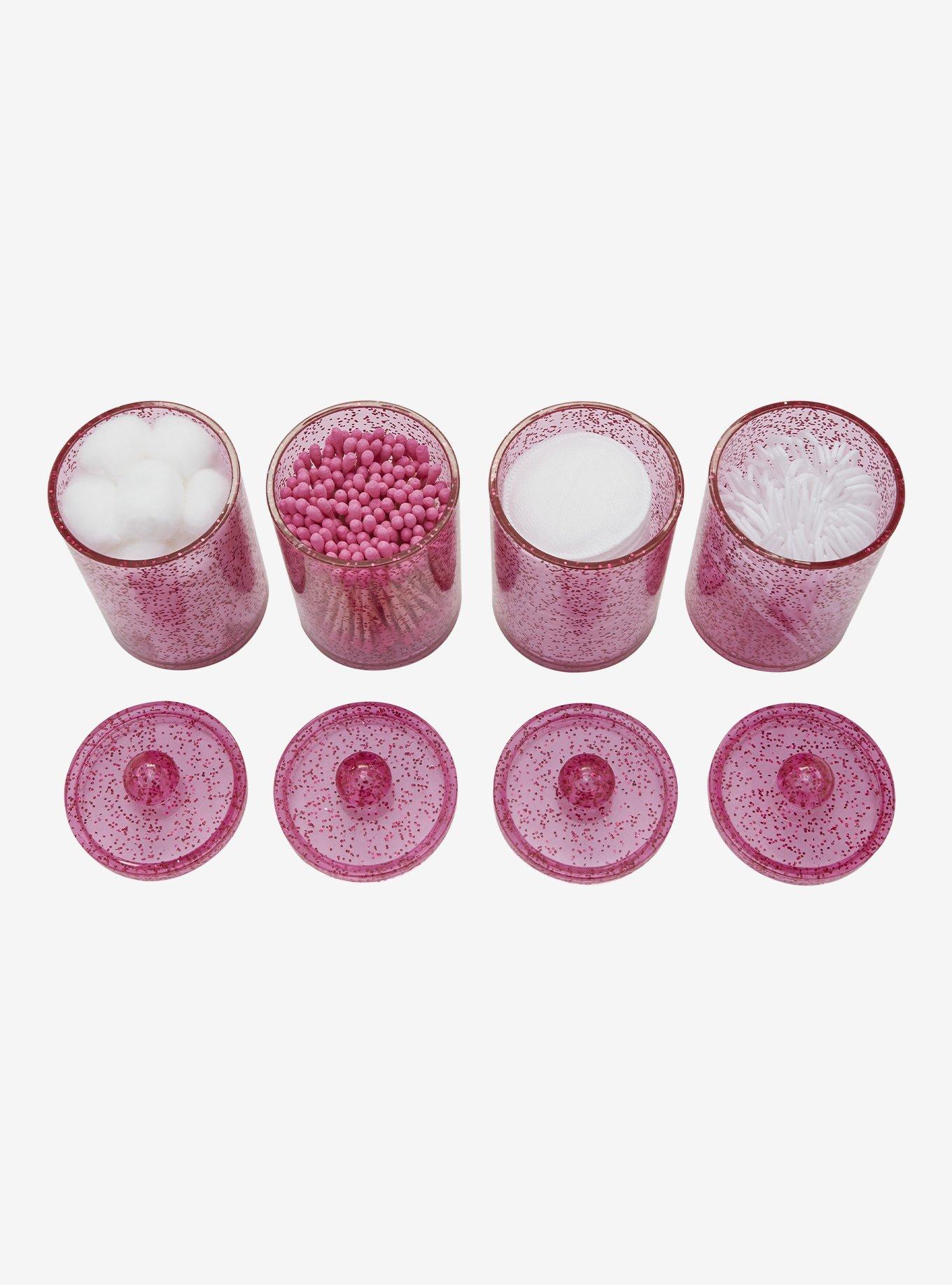 Pink Sparkle Cotton Swab & Floss Pick Container Set, , alternate