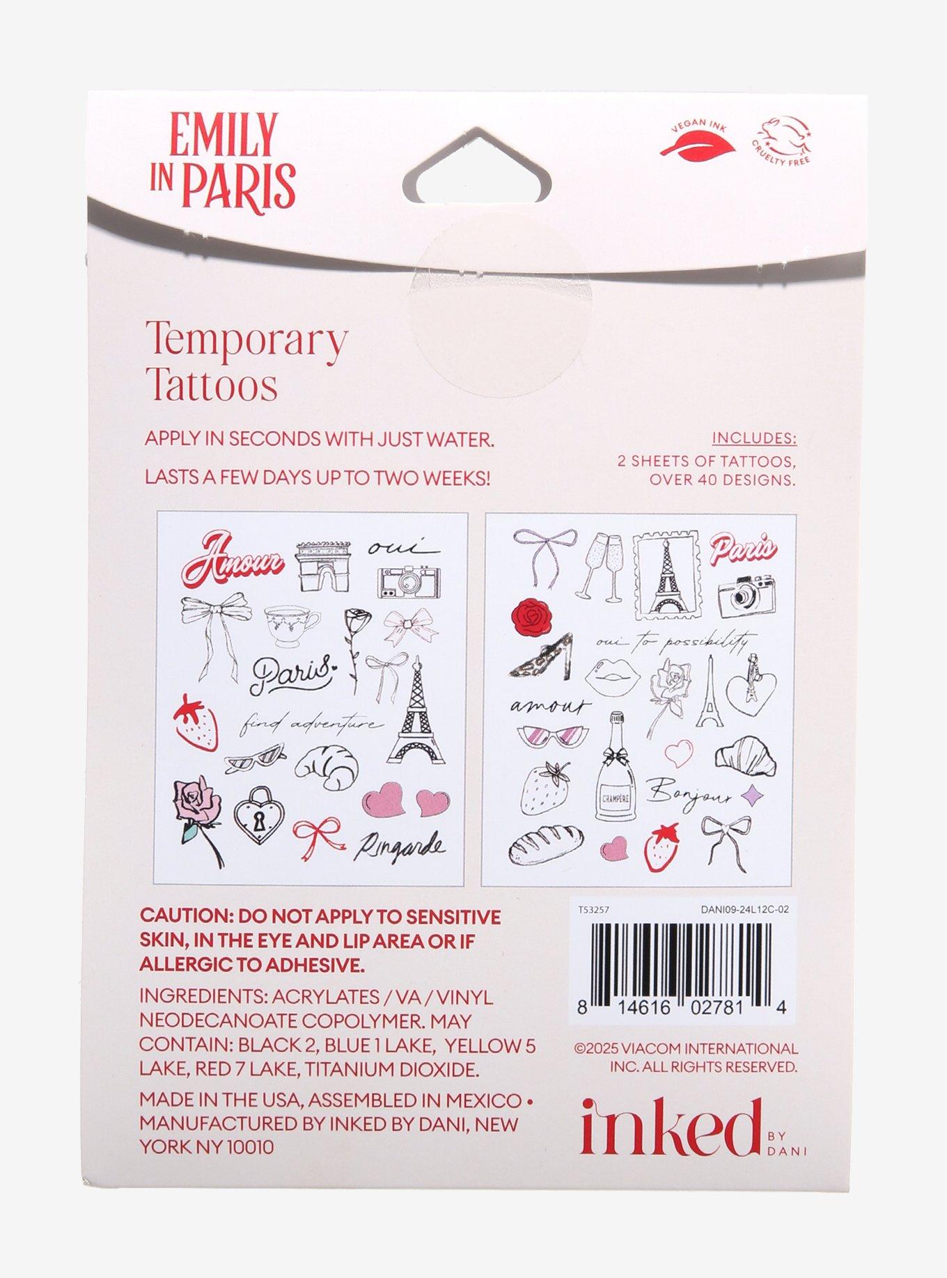 INKED By Dani Emily In Paris Temporary Tattoo Set, , hi-res