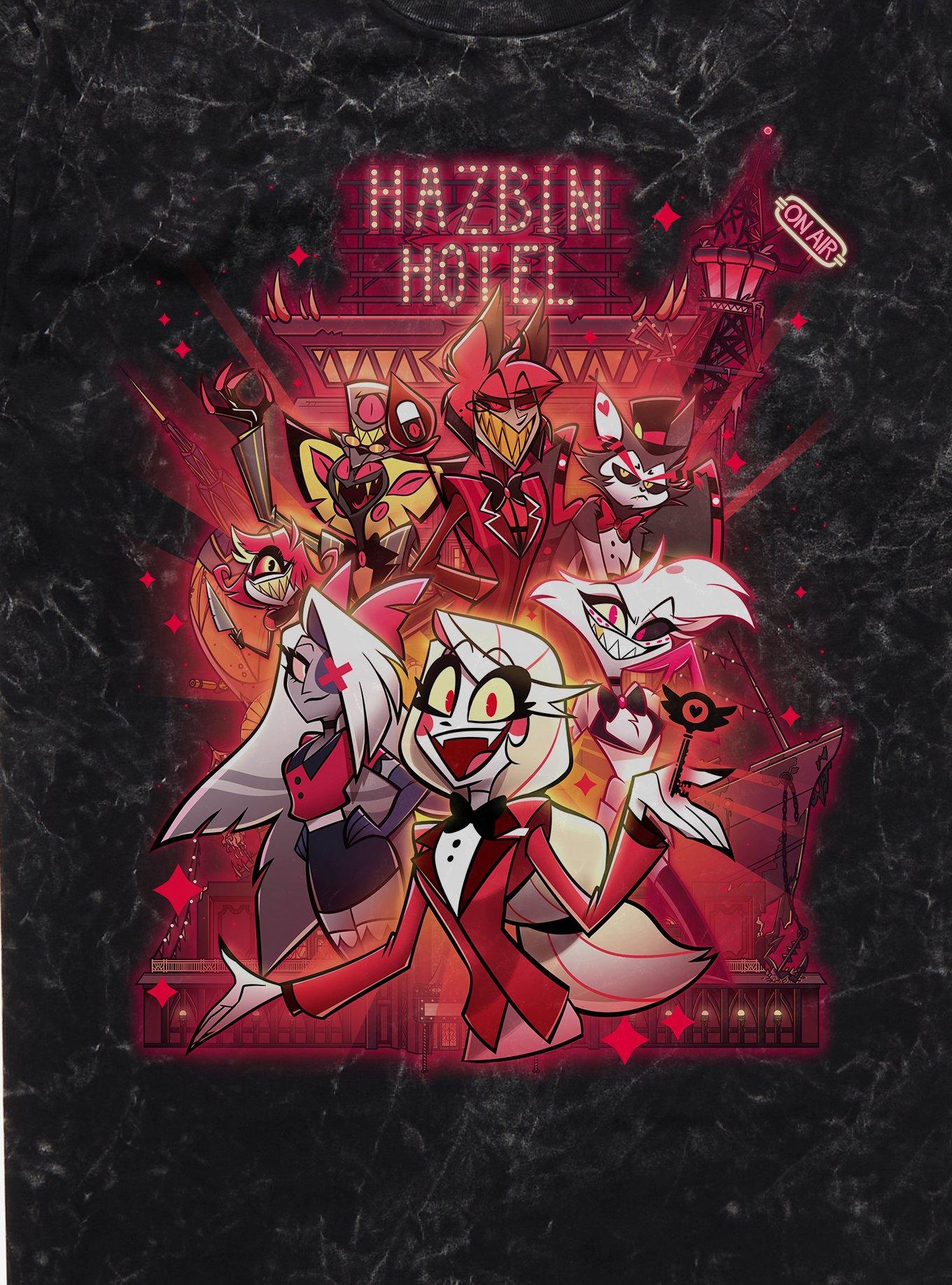 Hazbin Hotel Group Mineral Wash T-Shirt, , hi-res
