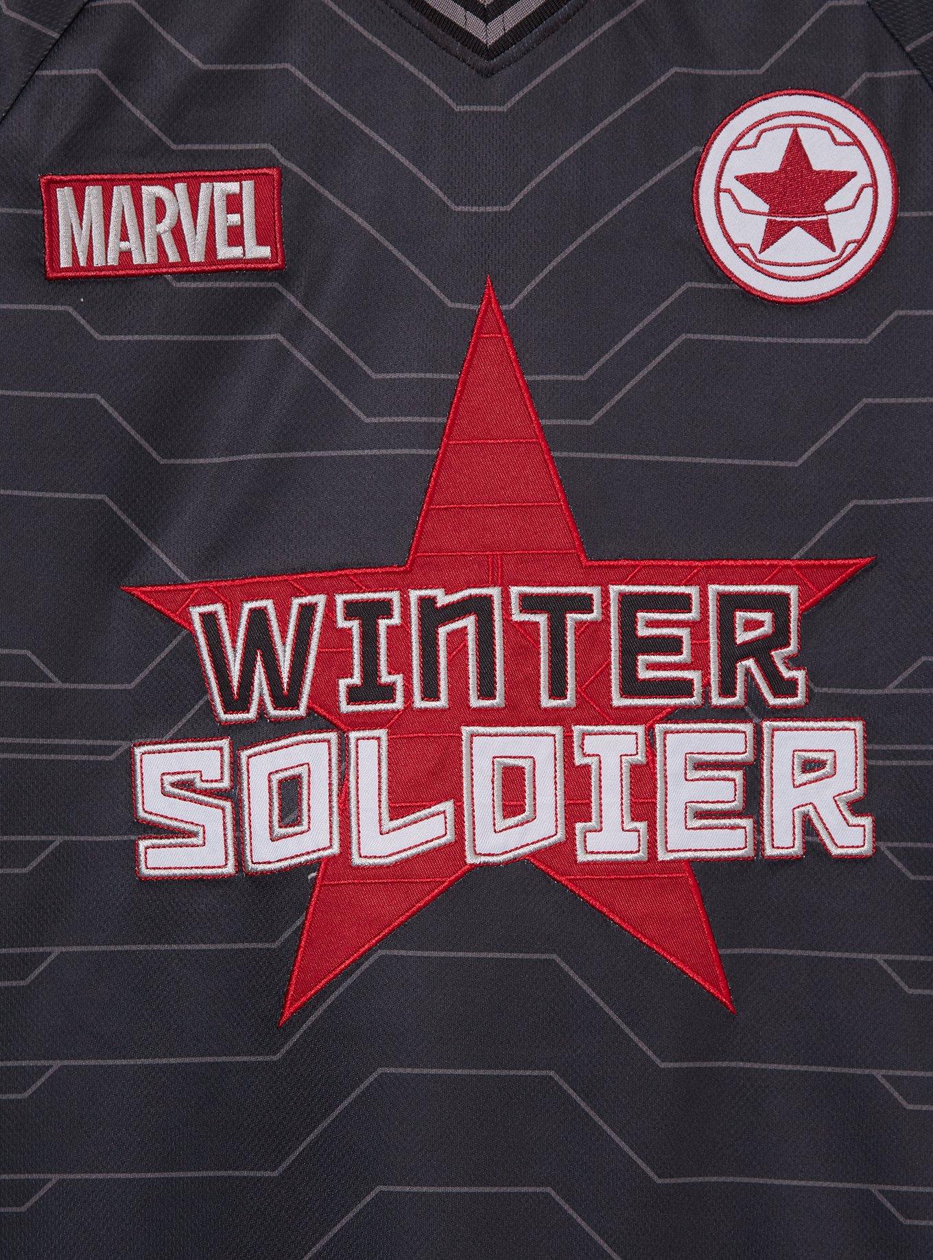 Marvel Captain America: The Winter Soldier Bucky Barnes Jersey — BoxLunch Exclusive, BLACK, alternate