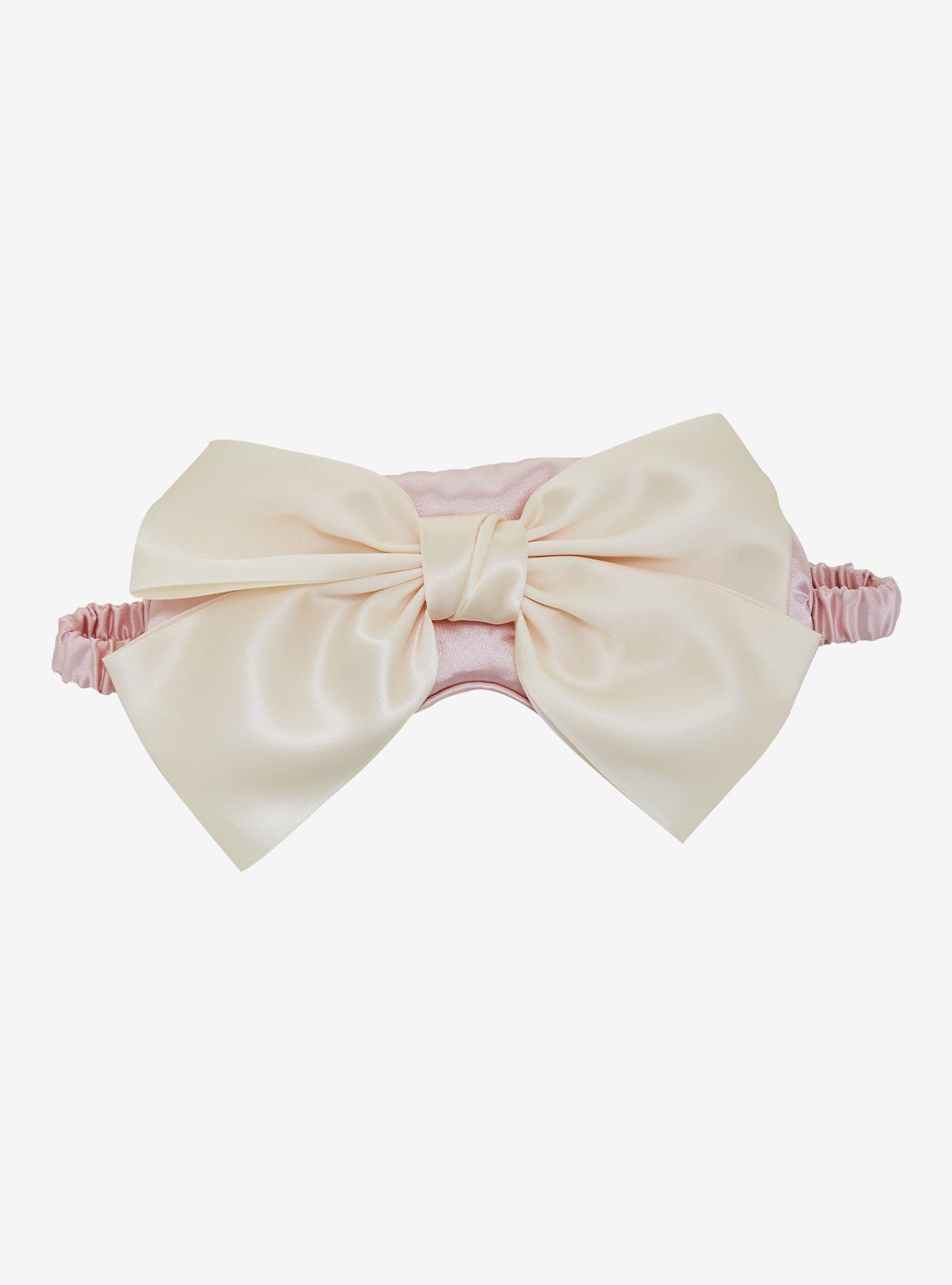Pink Satin Bow Sleep Mask, , hi-res