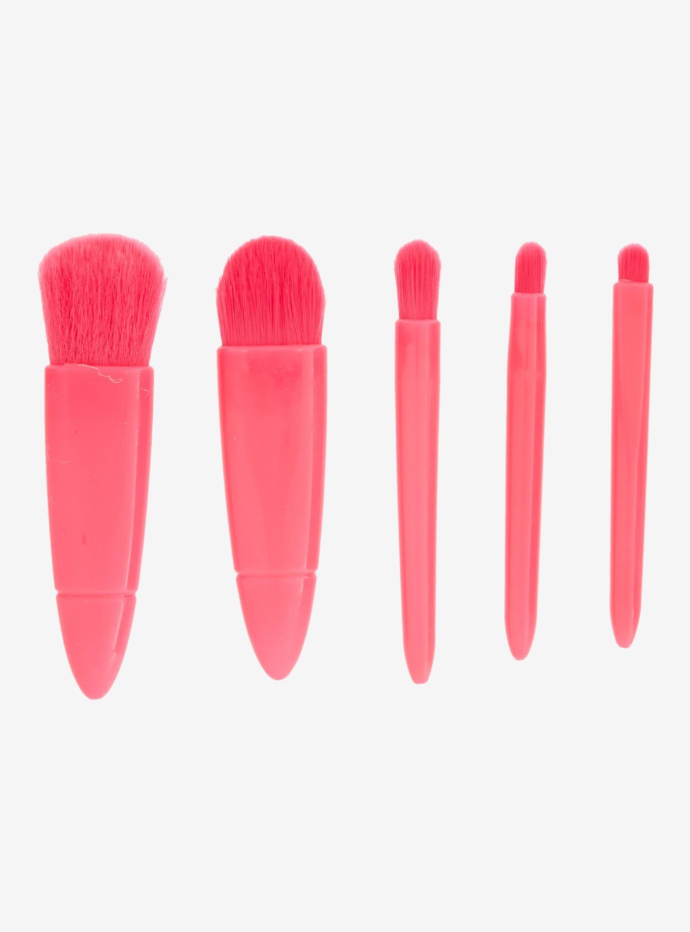 Hot Pink Mini Makeup Brush Travel Set, , alternate