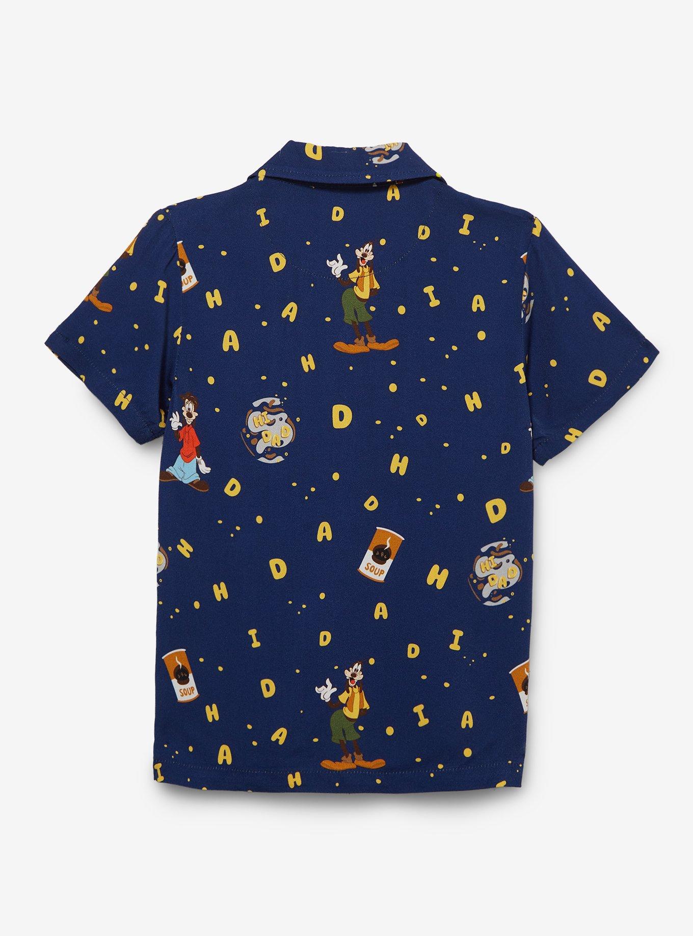 Disney A Goofy Moovie Alphabet Soup Allover Print Toddler Woven Button-Up - BoxLunch Exclusive, BLUE  NAVY, alternate