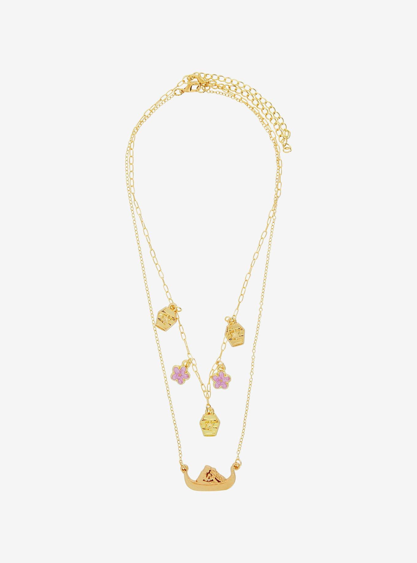 Disney Tangled Rapunzel & Flynn Lanterns Necklace Set, , alternate