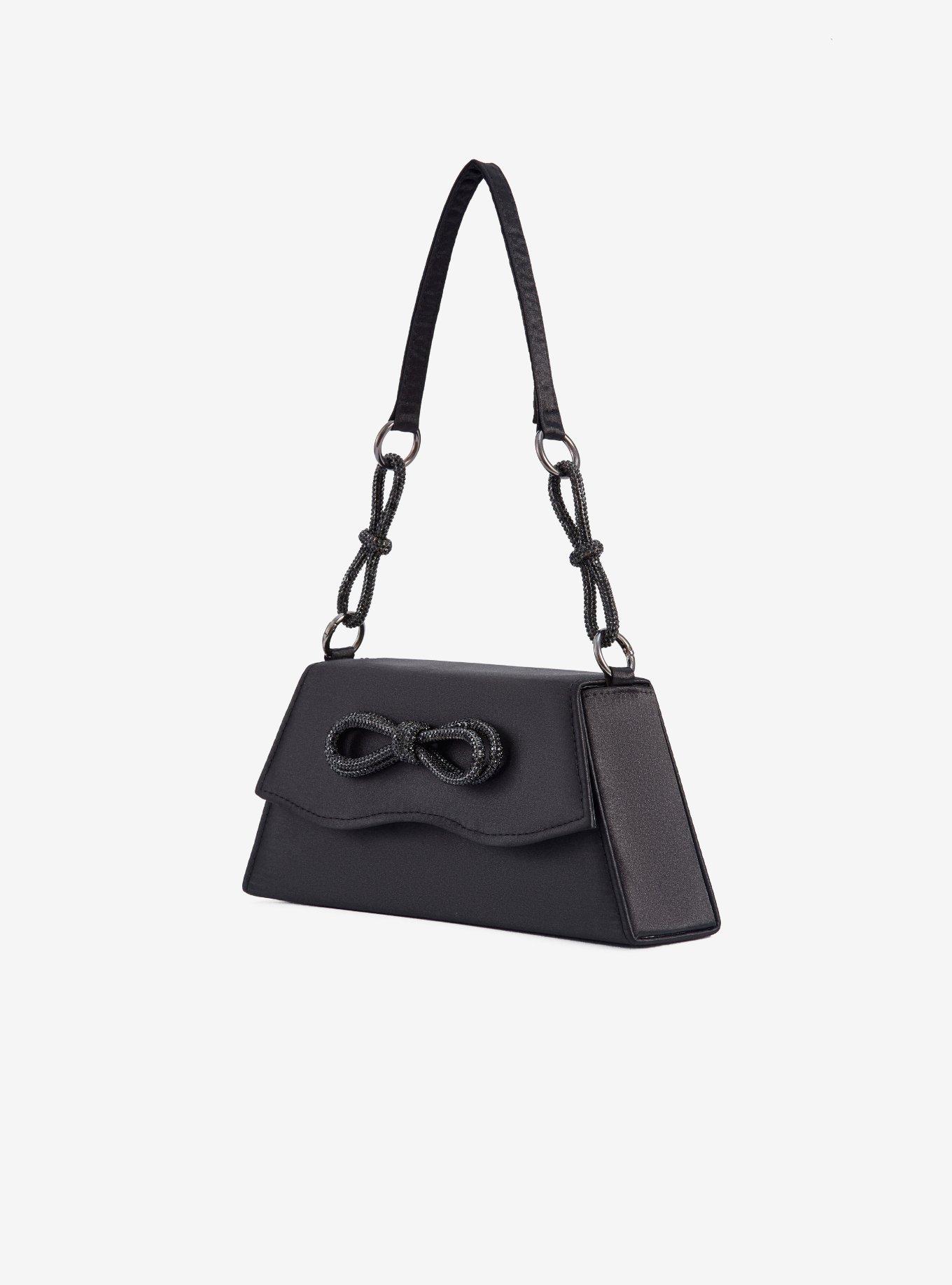 Amy Rhinestone Bows Black Bag, , hi-res