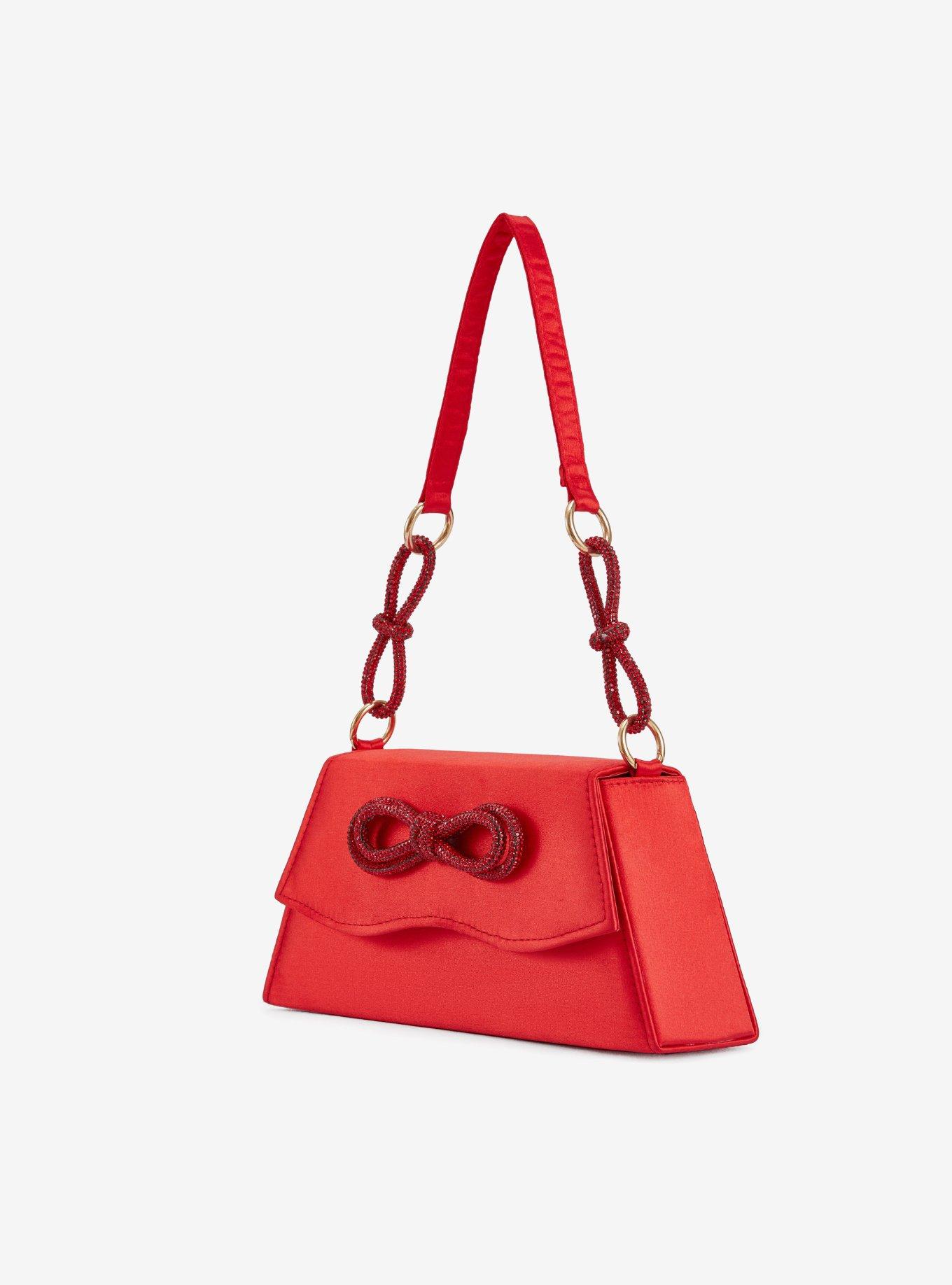 Amy Rhinestone Bows Red Bag, , hi-res