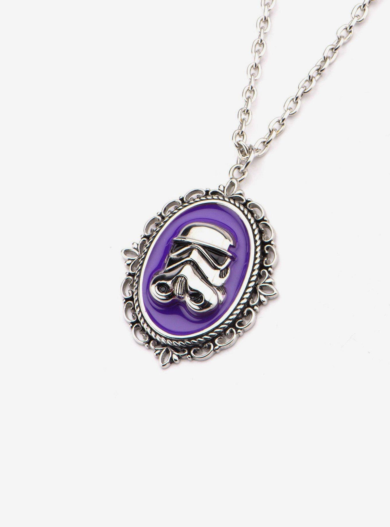 Star Wars Stormtrooper Purple Cameo Pendant Necklace, , hi-res