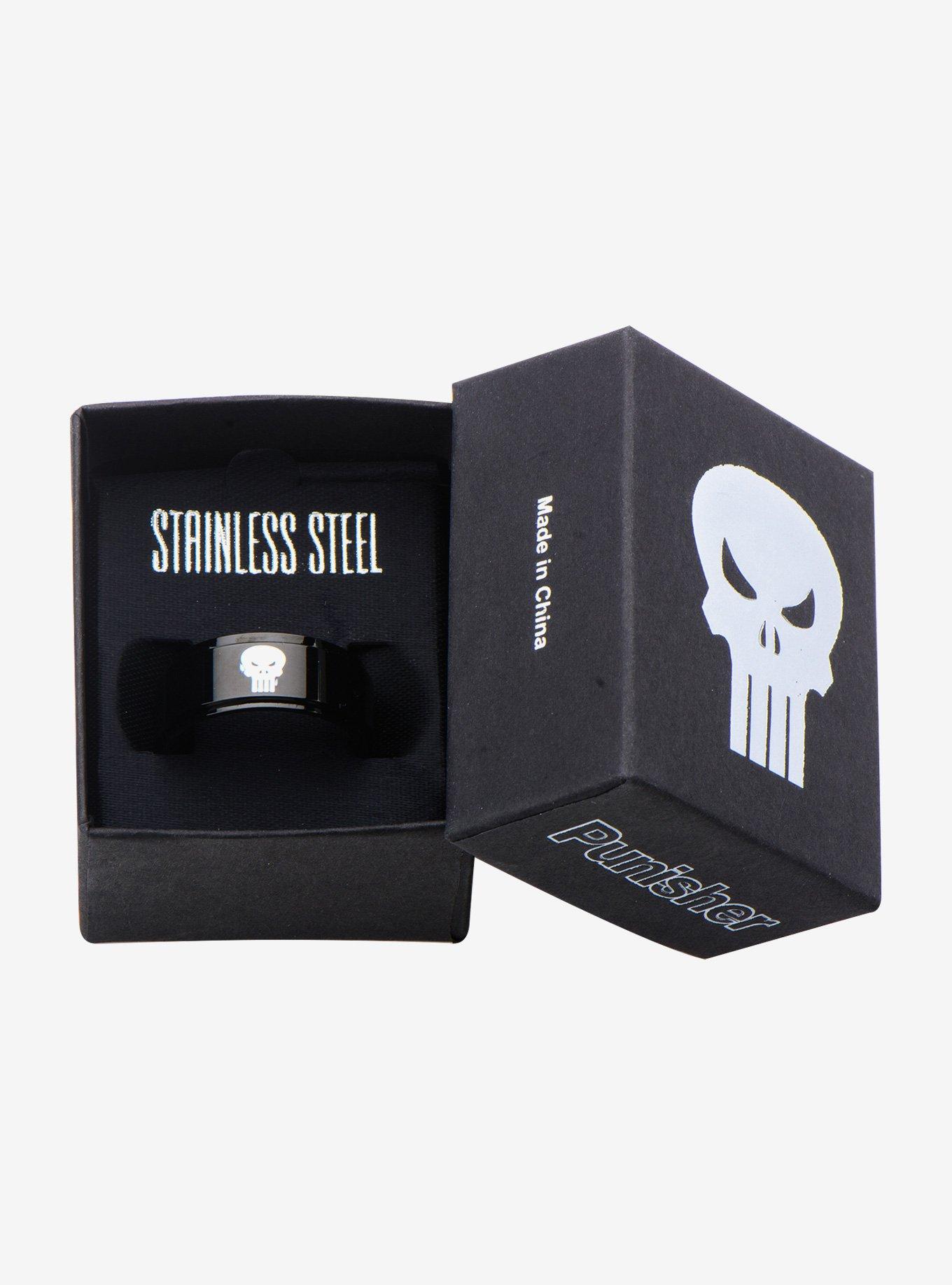 Marvel Punisher Black IP Spinner Ring, , alternate