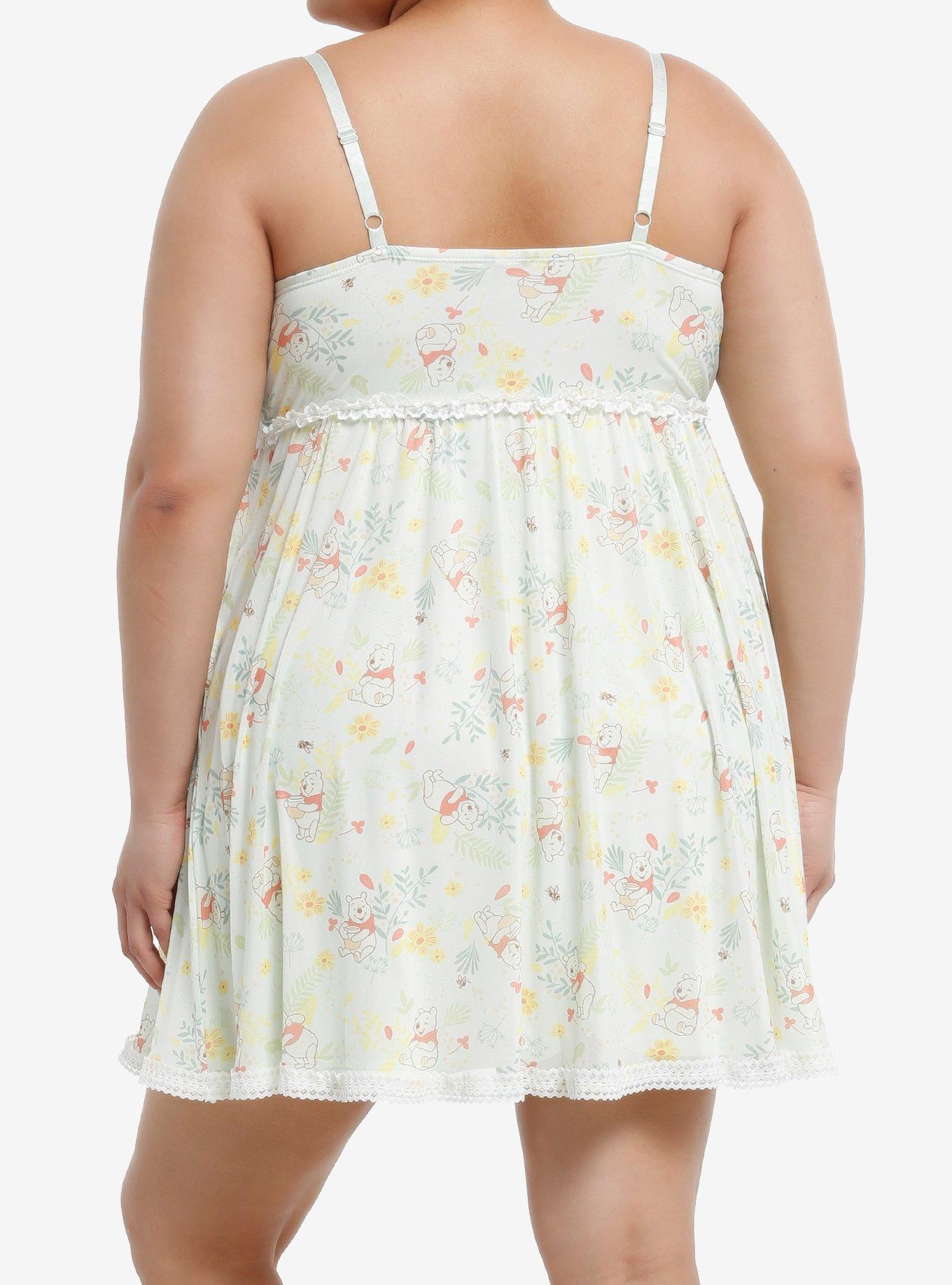 Her Universe Disney Winnie The Pooh Floral Slip Cami Dress Plus Size, MULTI, alternate