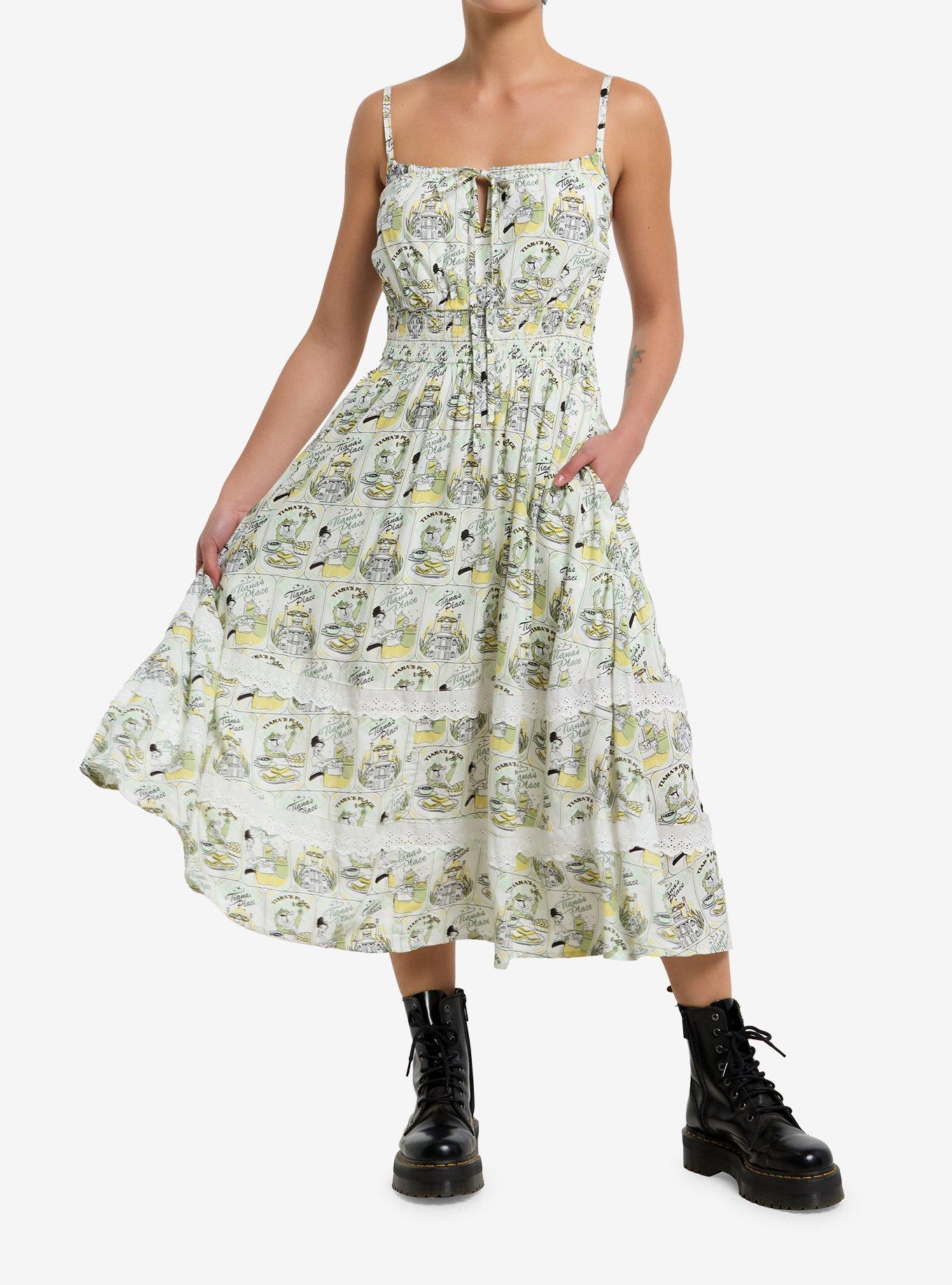 Her Universe Disney The Princess And The Frog Vintage Print Midi Dress, , hi-res