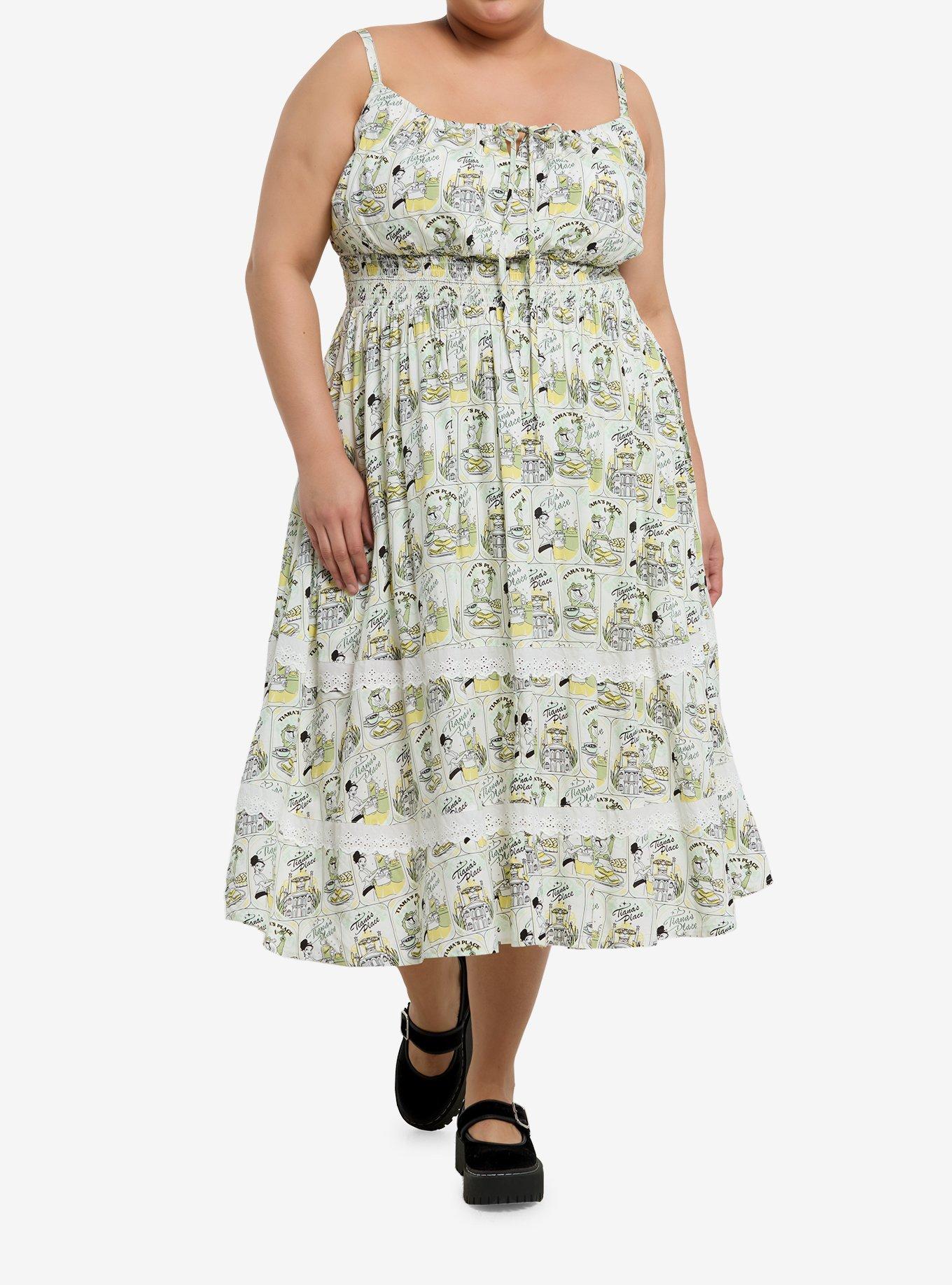 Her Universe Disney The Princess And The Frog Vintage Print Midi Dress Plus Size, , hi-res