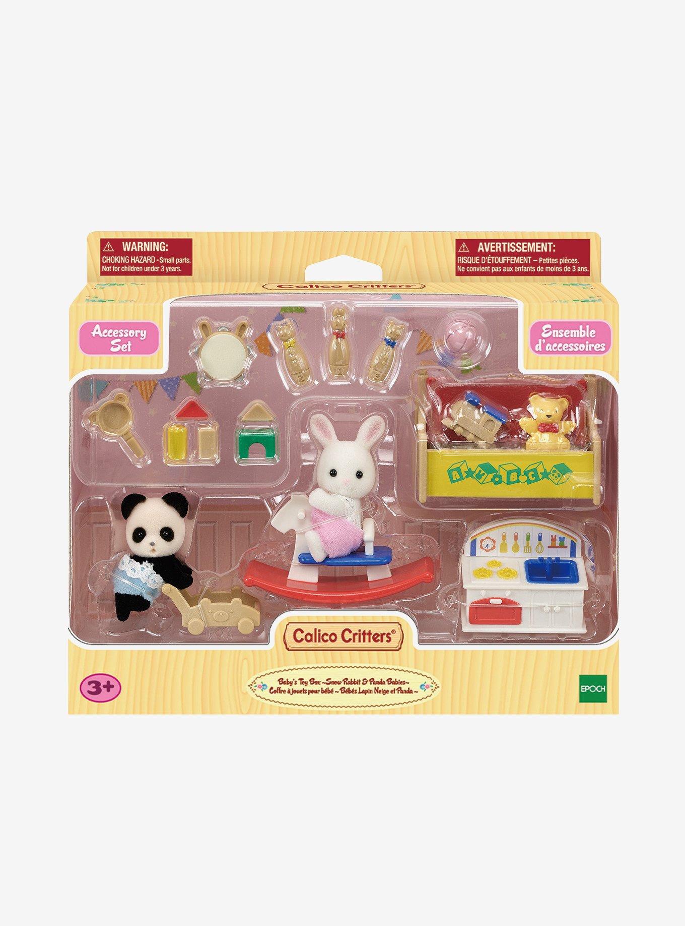 Calico Critters Rabbit & Panda Baby's Toy Box Figure Set, , hi-res