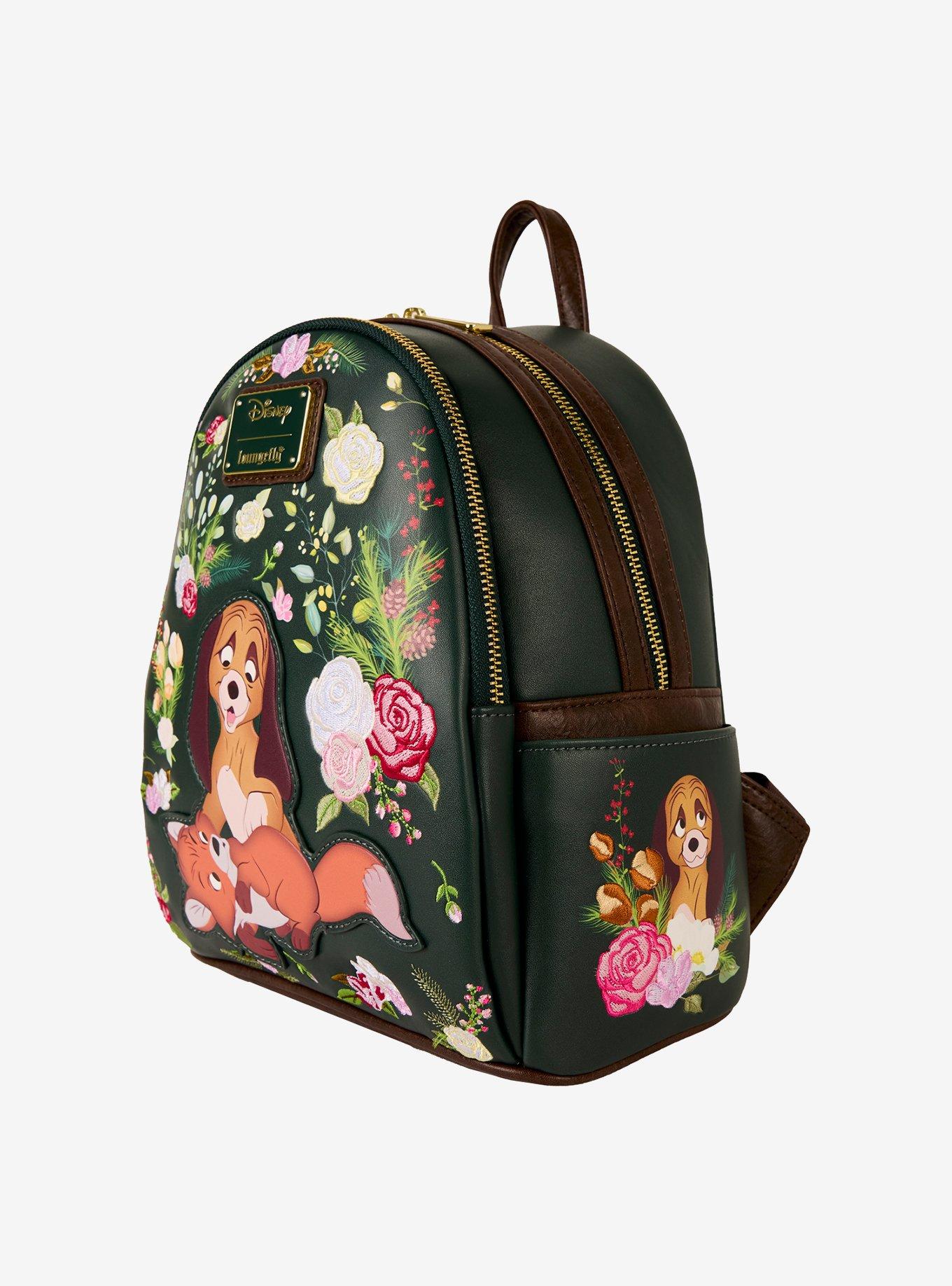 Loungefly Disney The Fox and The Hound Copper & Todd Floral Mini Backpack, , alternate
