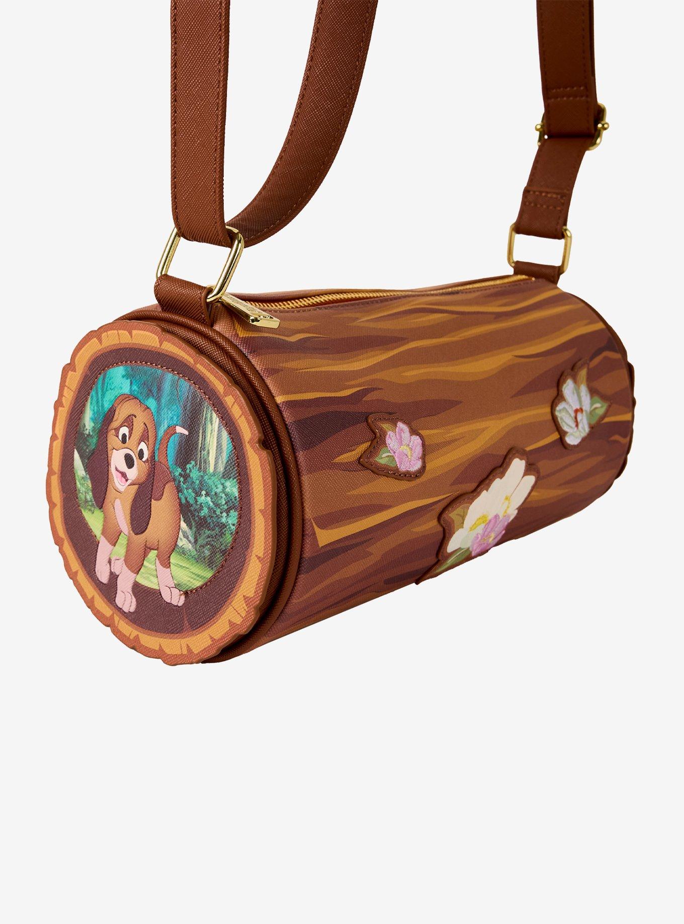 Loungefly Disney The Fox and The Hound Floral Log Figural Crossbody Bag, , alternate
